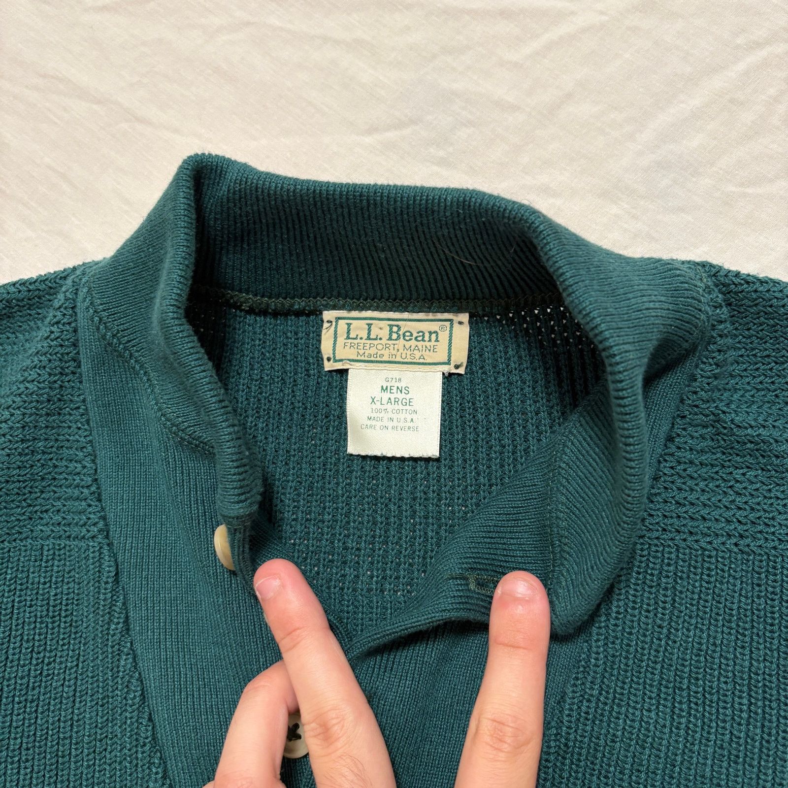 L.L. Bean VTG 90's LL Bean Knit Sweater Grandpa Core Silent Money Size US XL / EU 56 / 4 - 2 Thumbnail
