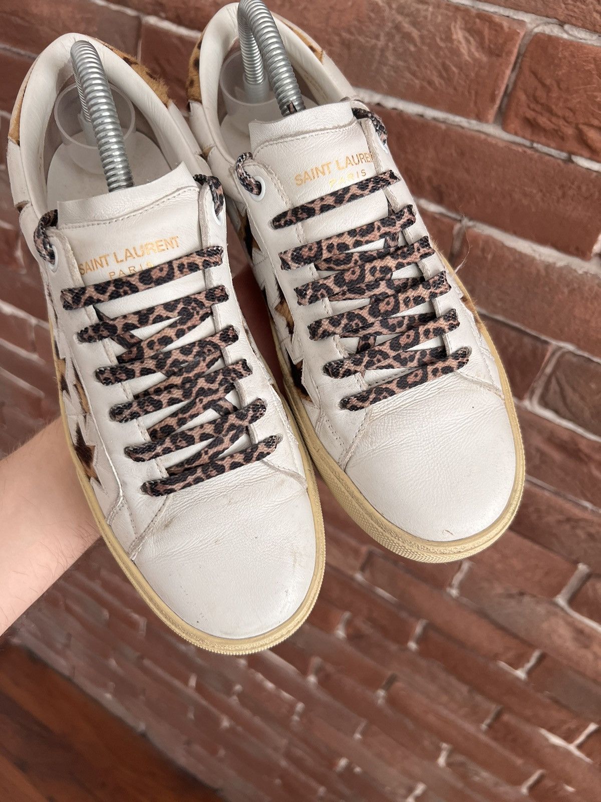 Saint Laurent Paris Saint Laurent Low Top Leather Designer Sneakers Hype Wmns Size US 8 / IT 38 - 7 Thumbnail