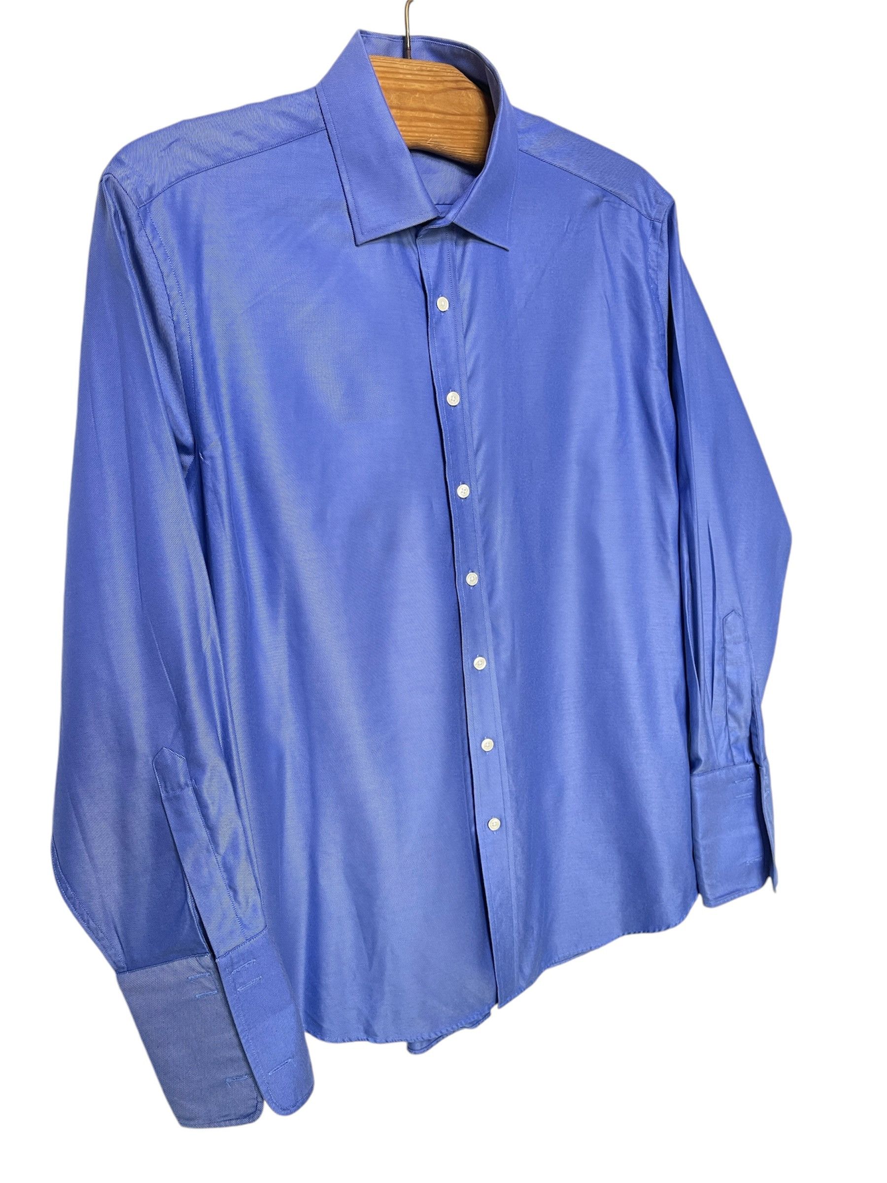 Balmain 🔥Balmain double cuff shirt metallic blue size xl / xxl Size US XL / EU 56 / 4 - 2 Thumbnail