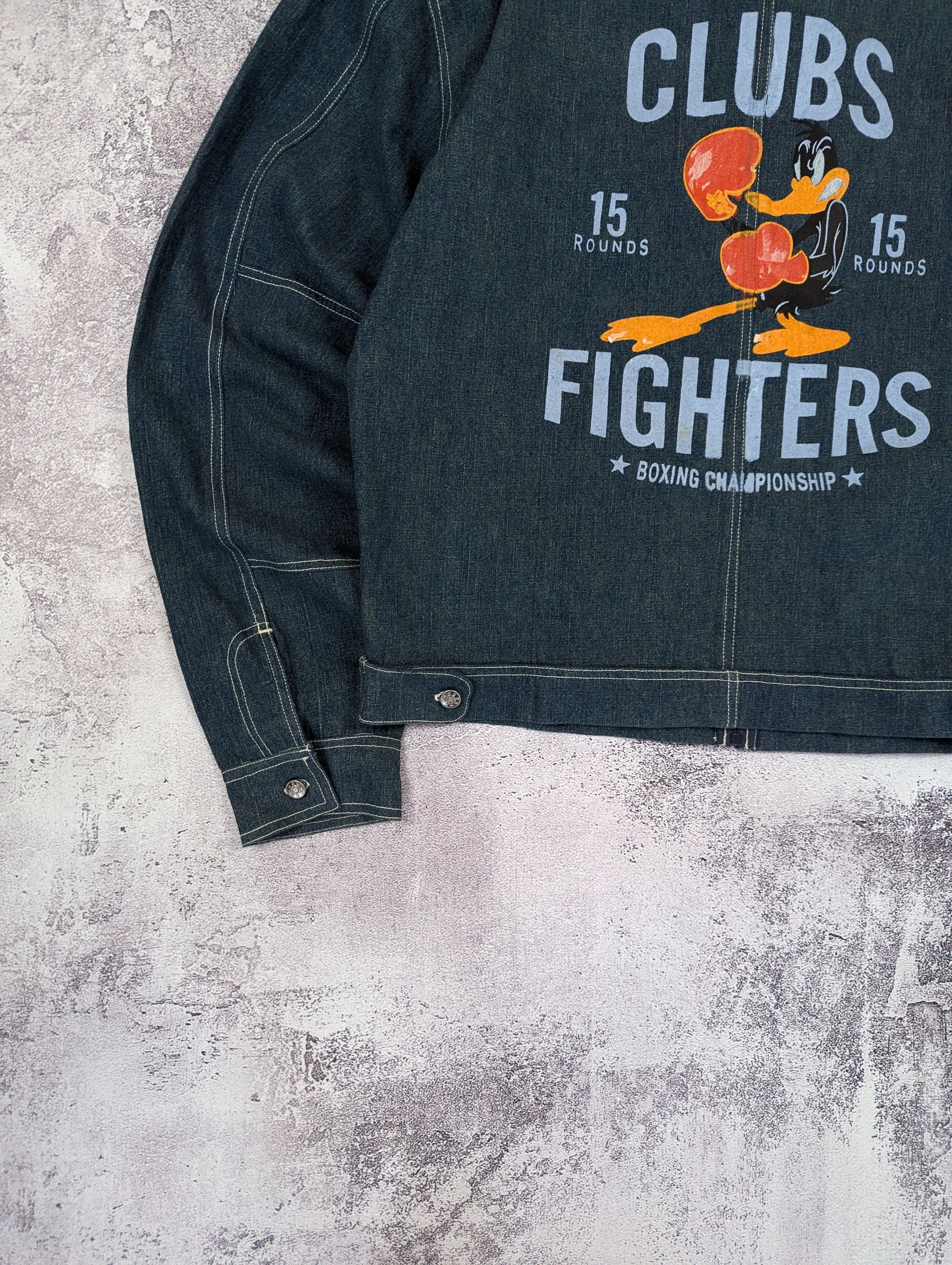 Vintage Vintage Clubs Fighters Boxing Denim Jacket Size L Size US L / EU 52-54 / 3 - 2 Thumbnail