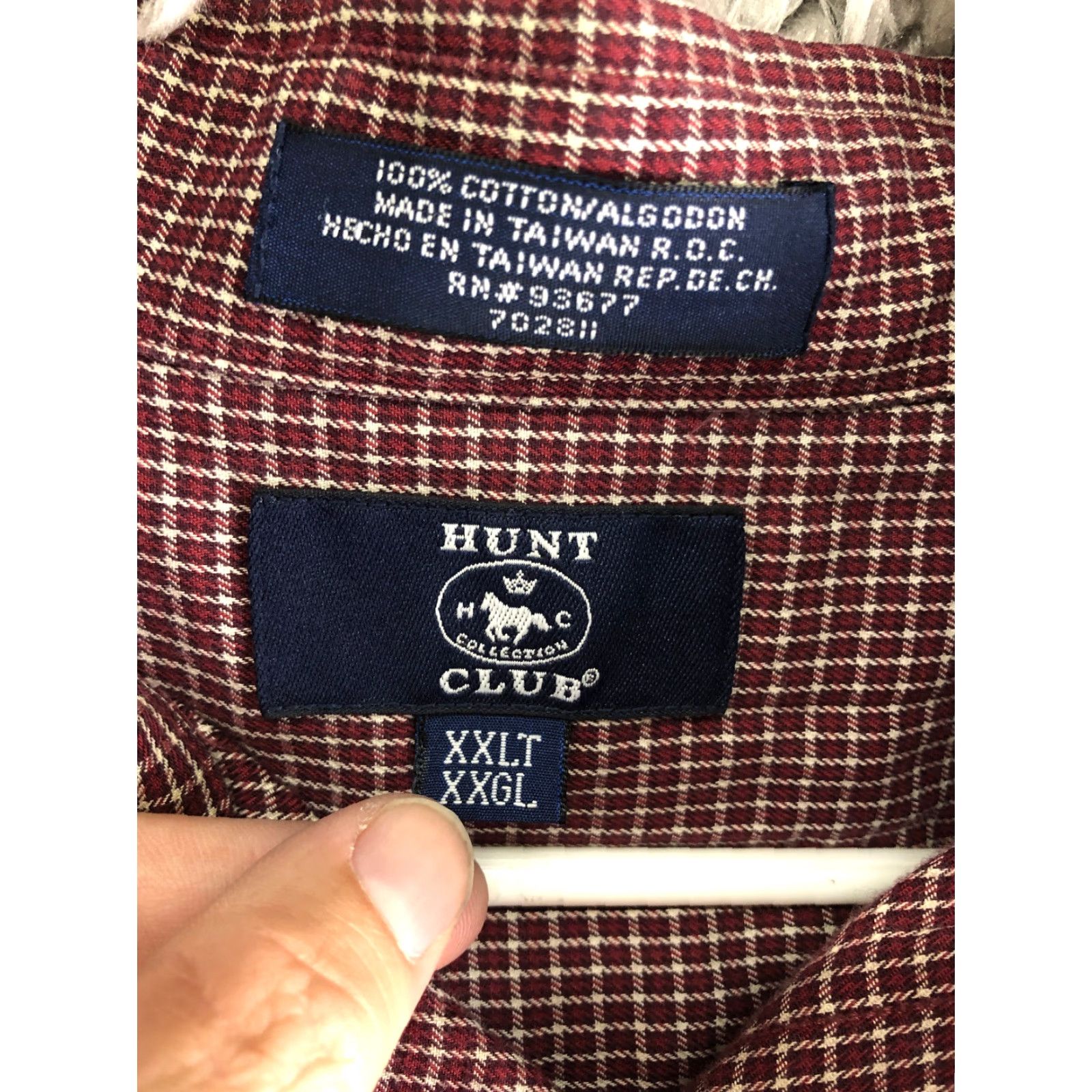 Vintage Hunt Club Mens XXLT Red Plaid Long Sleeve Spread Collar Shirt Size US XXL / EU 58 / 5 - 6 Thumbnail