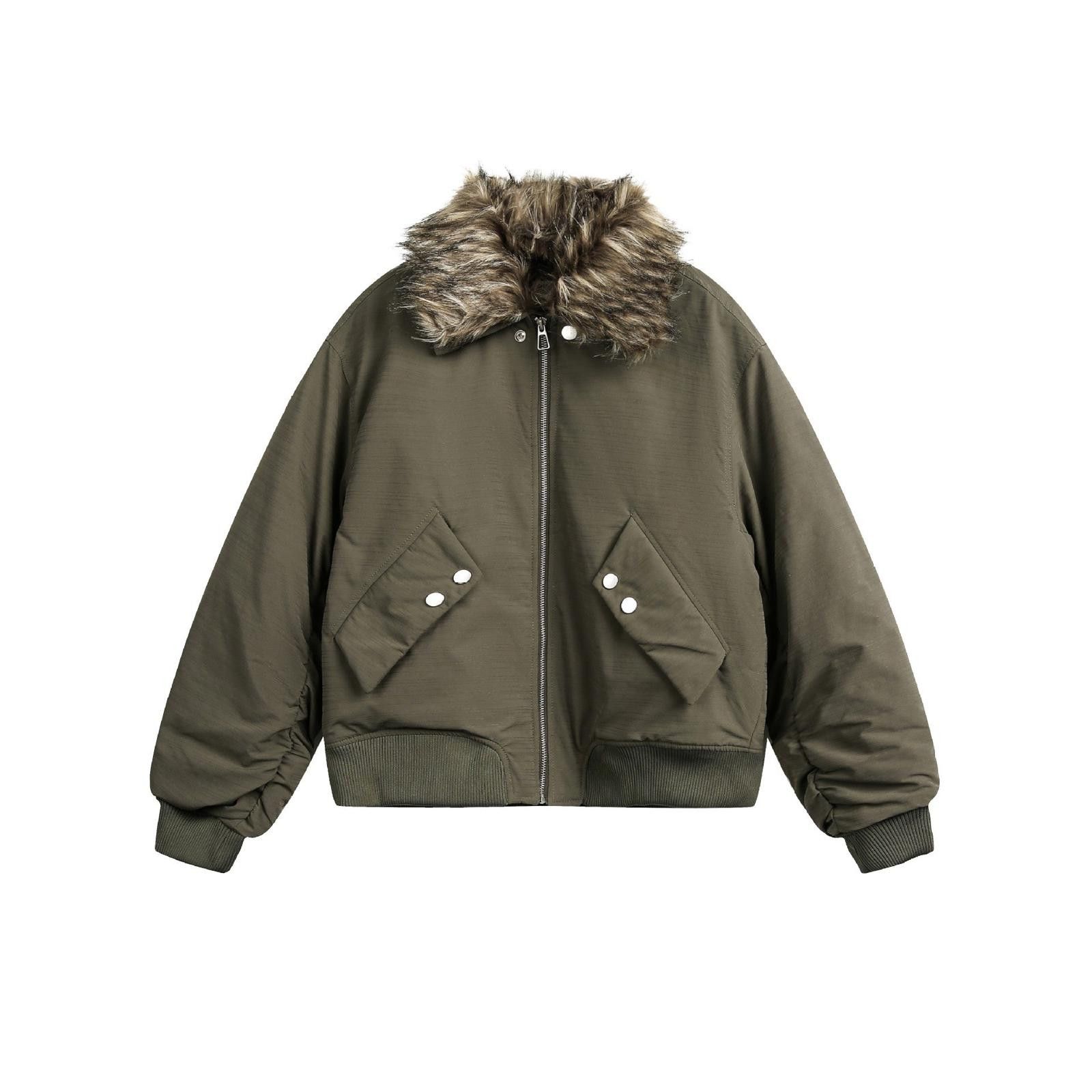 Japanese Brand Bomber Jacket with Faux Fur Collar, Mens Outerwear Size US M / EU 48-50 / 2 - 3 Thumbnail