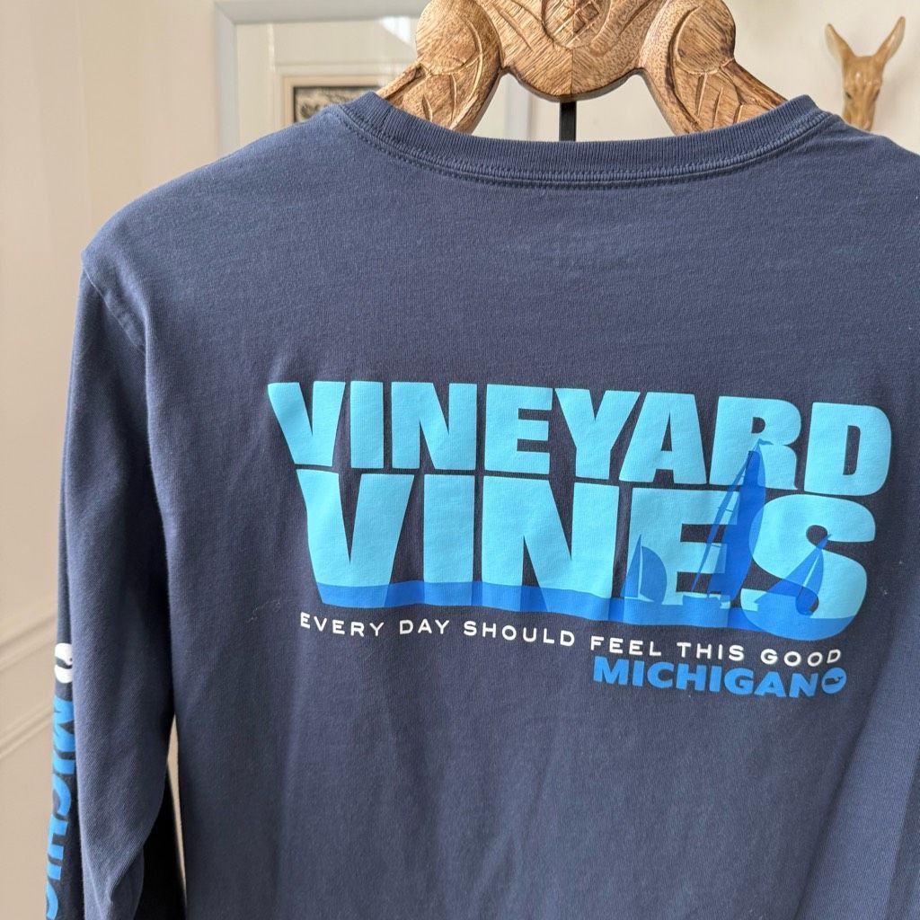 Vineyard Vines Vineyard Vines Michigan Long Sleeve Pocket Cotton Tshirt M Size US M / EU 48-50 / 2 - 4 Thumbnail