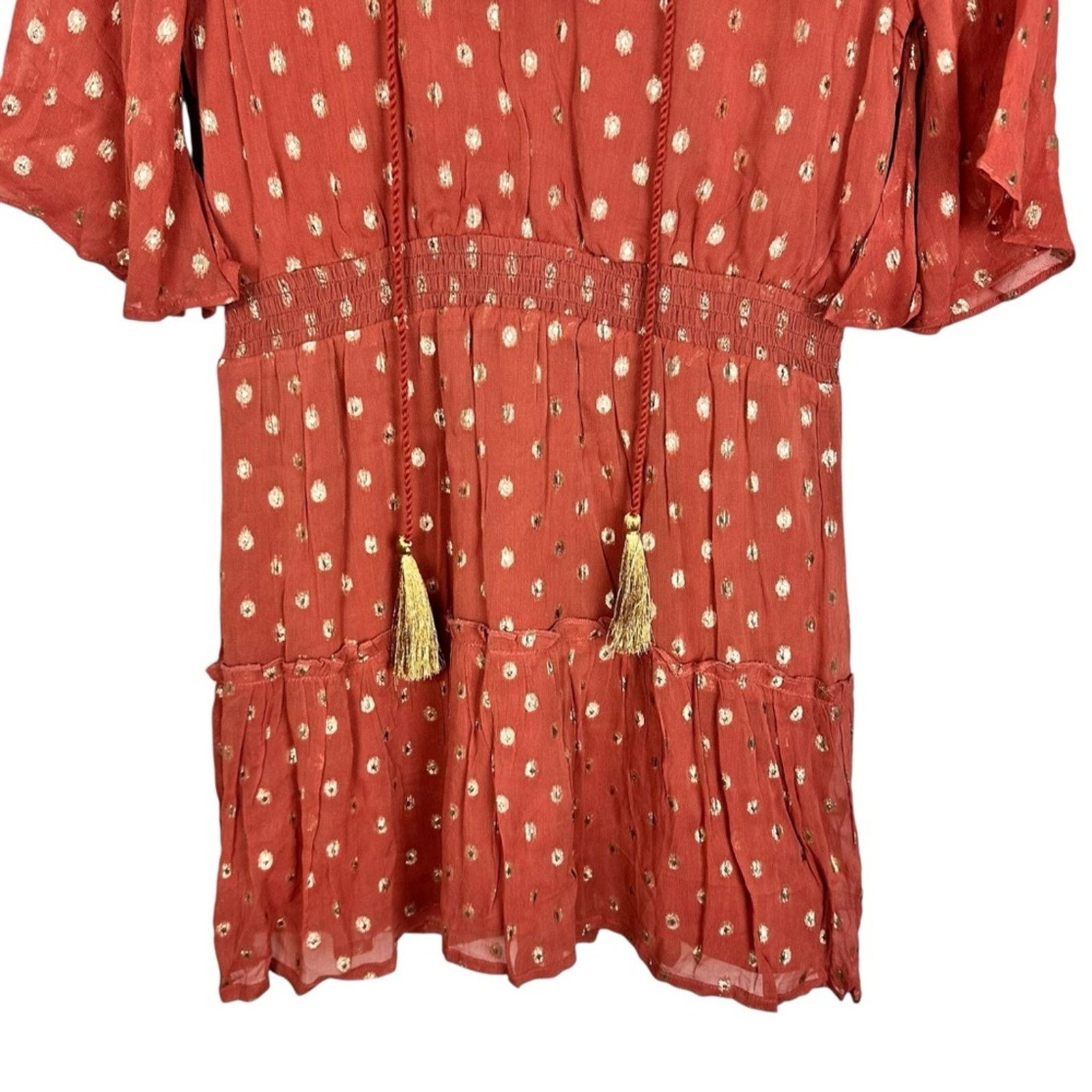 Anthropologie NWT Anthropologie Raga Tiered Mini Dress Dusty Pink Gold S Size S / US 4 / IT 40 - 7 Thumbnail