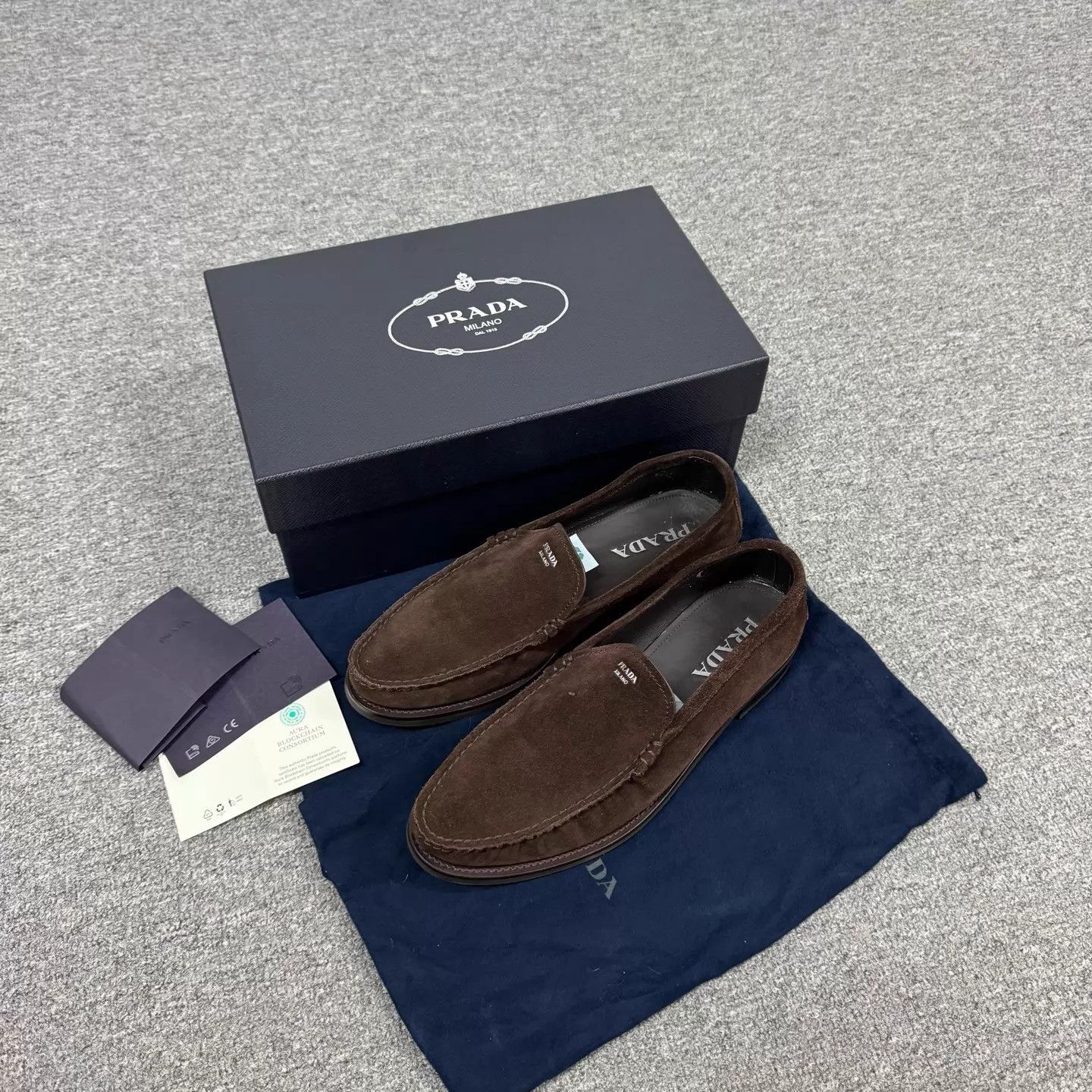 Prada Prada Deep Brown Suede Slip-On Loafer Size 43 Size US 10 / EU 43 - 1 Thumbnail