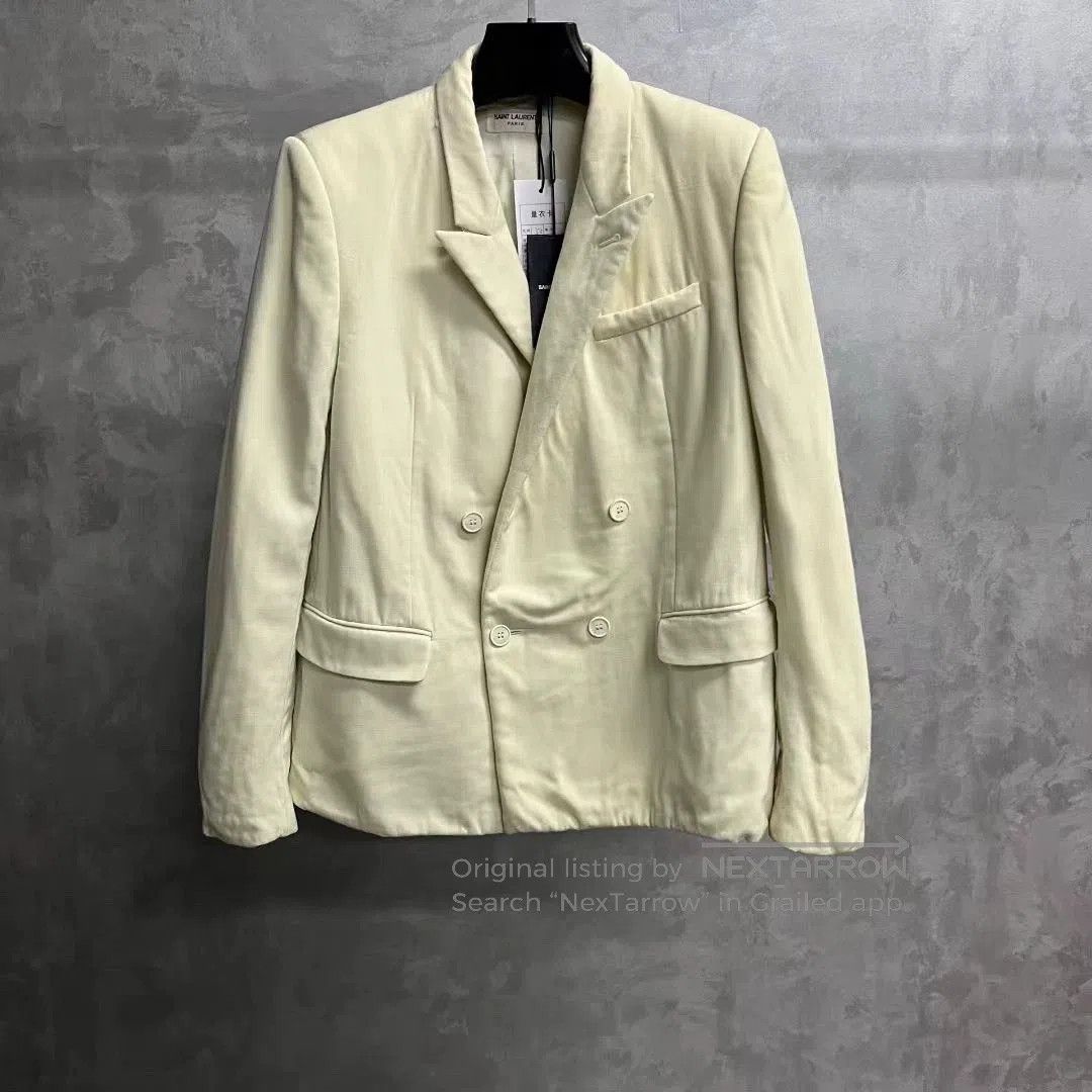 Saint Laurent Paris saint laurent cream tailored blazer jacket. Size US L / EU 52-54 / 3 - 1 Thumbnail