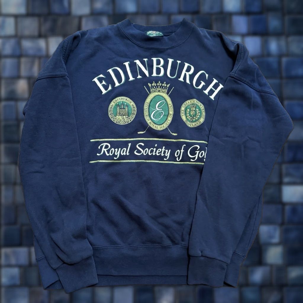American Eagle Outfitters VINTAGE American Eagle Outfitters Edinburgh Royal Society Of Golf Sweatshirt Mens XL Blue 90s Pullover Classic Retro Outdoor Casual Sweatshirt Size US XL / EU 56 / 4 - 1 Thumbnail