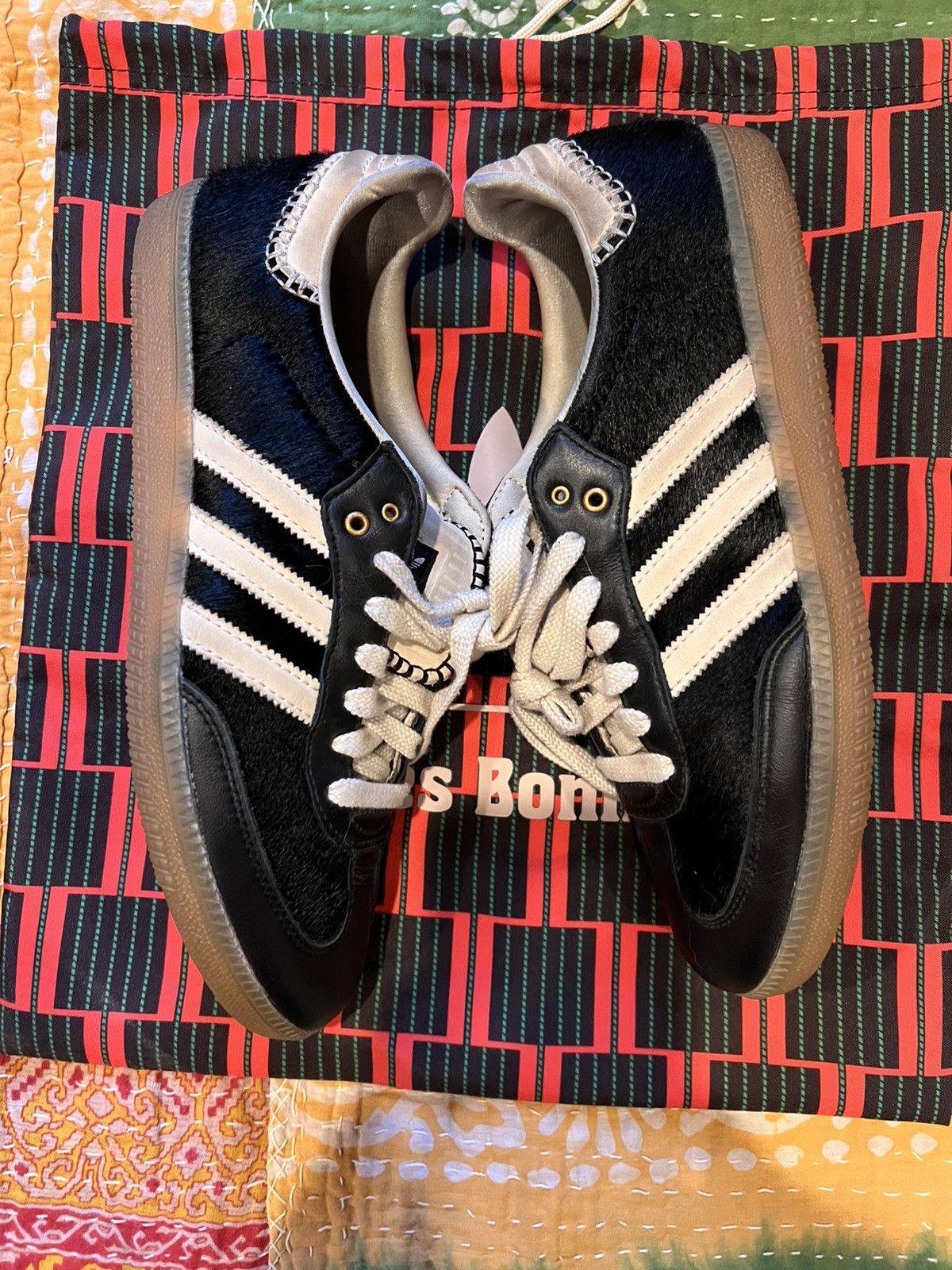 adidas gazelle silver green womens Wales Bonner Pony Hair Leopard Samba – La Garçonne main image 0