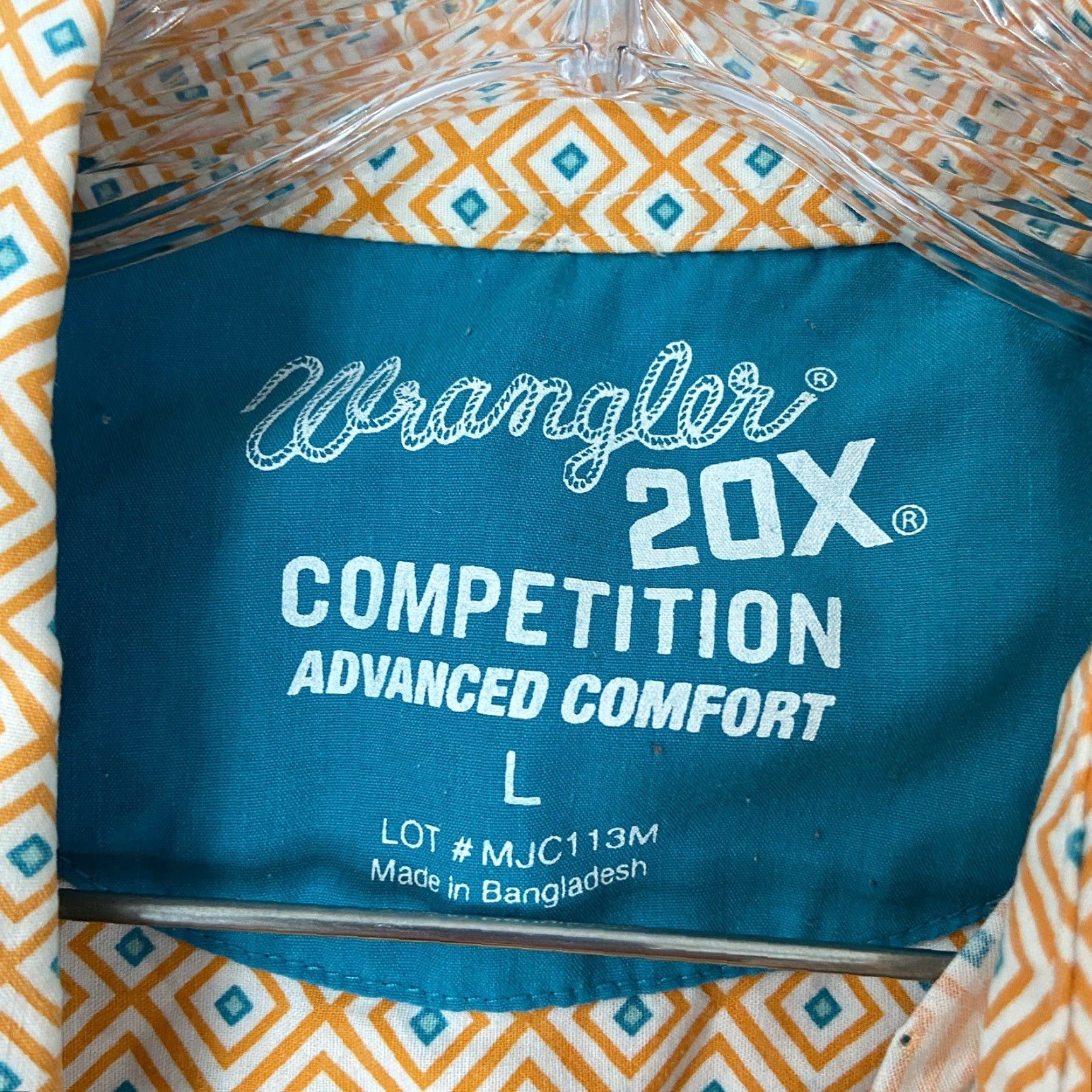 Wrangler VINTAGE Wrangler 20X Competition Advance Comfort Button-Up Shirt Men Long Sleeve L Yellow Men Size US L / EU 52-54 / 3 - 7 Thumbnail