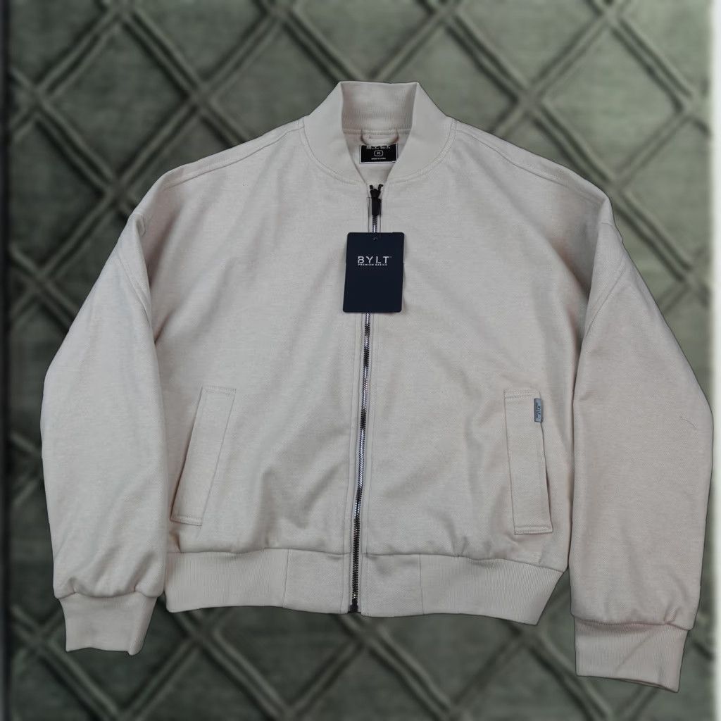 Asics BYLT Premium Basics Coastal Bomber Jacket Womens XS Beige Heathered Shell Zip Jacket Size XS / US 0-2 / IT 36-38 - 1 Thumbnail
