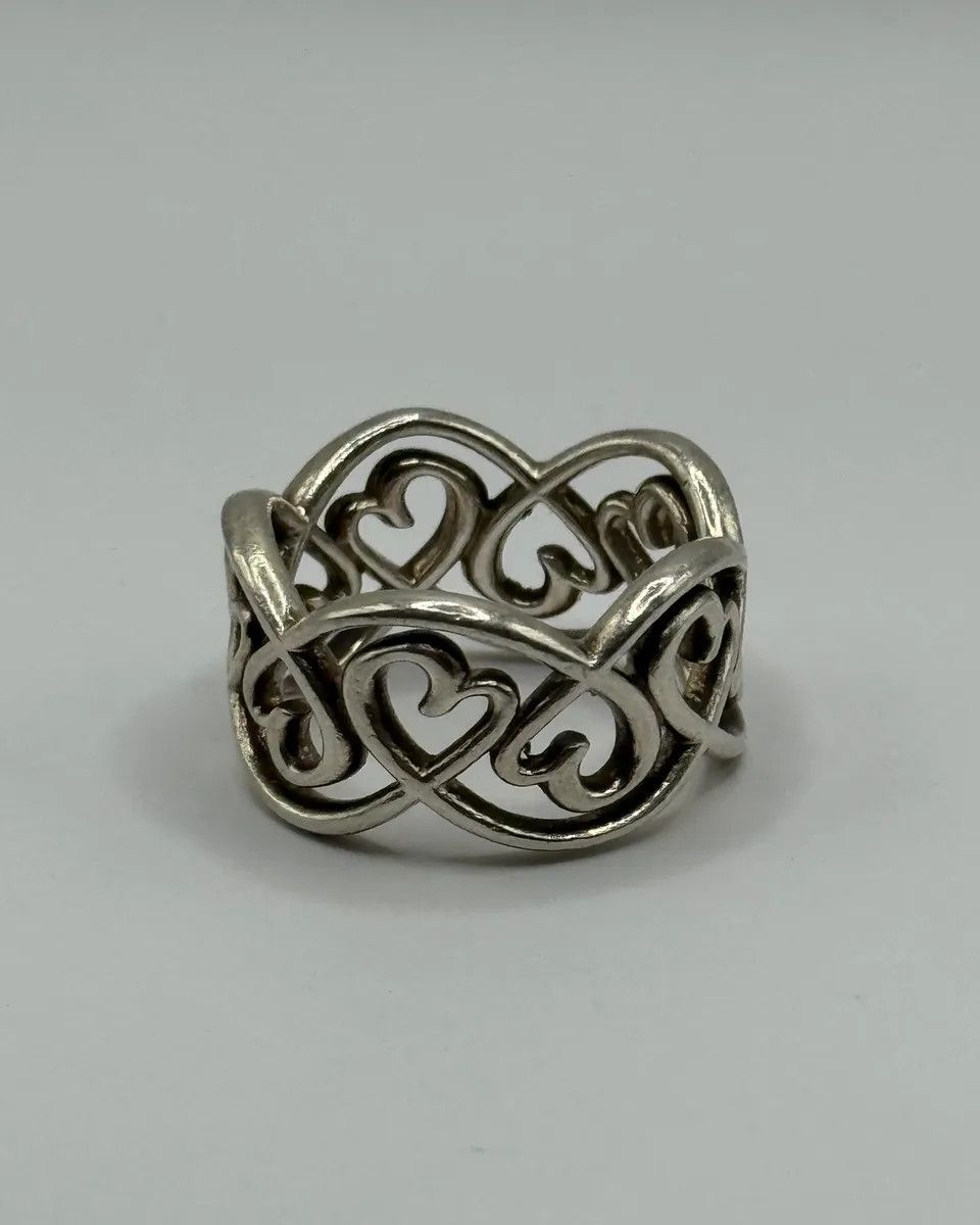 Tiffany & Co. × Vintage Tiffany & Co. Love Hearts Silver 925 Ring Size ONE SIZE - 1 Thumbnail