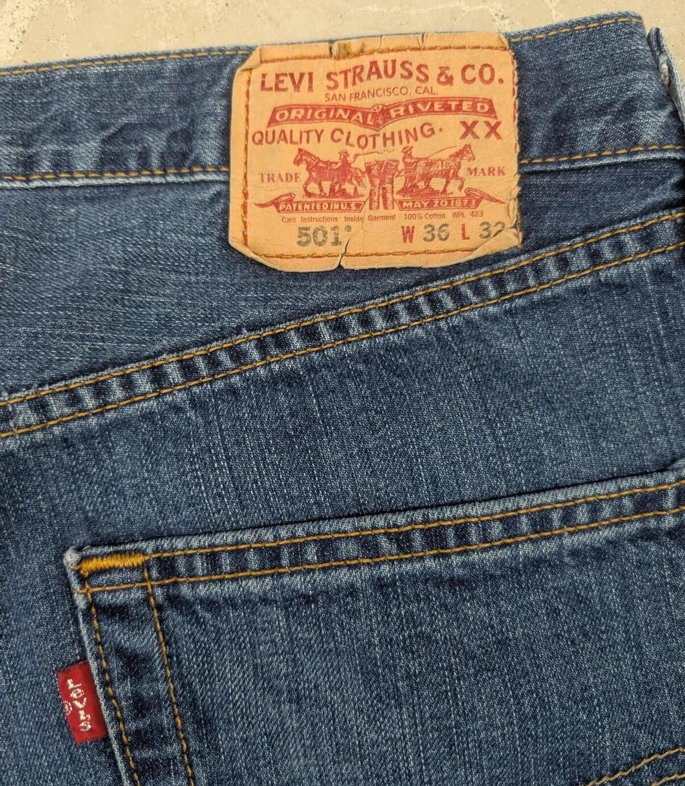 Levi's Vintage Late 90s 501 XX Standard Blue Denim Jeans Size US 34 / EU 50 - 3 Thumbnail