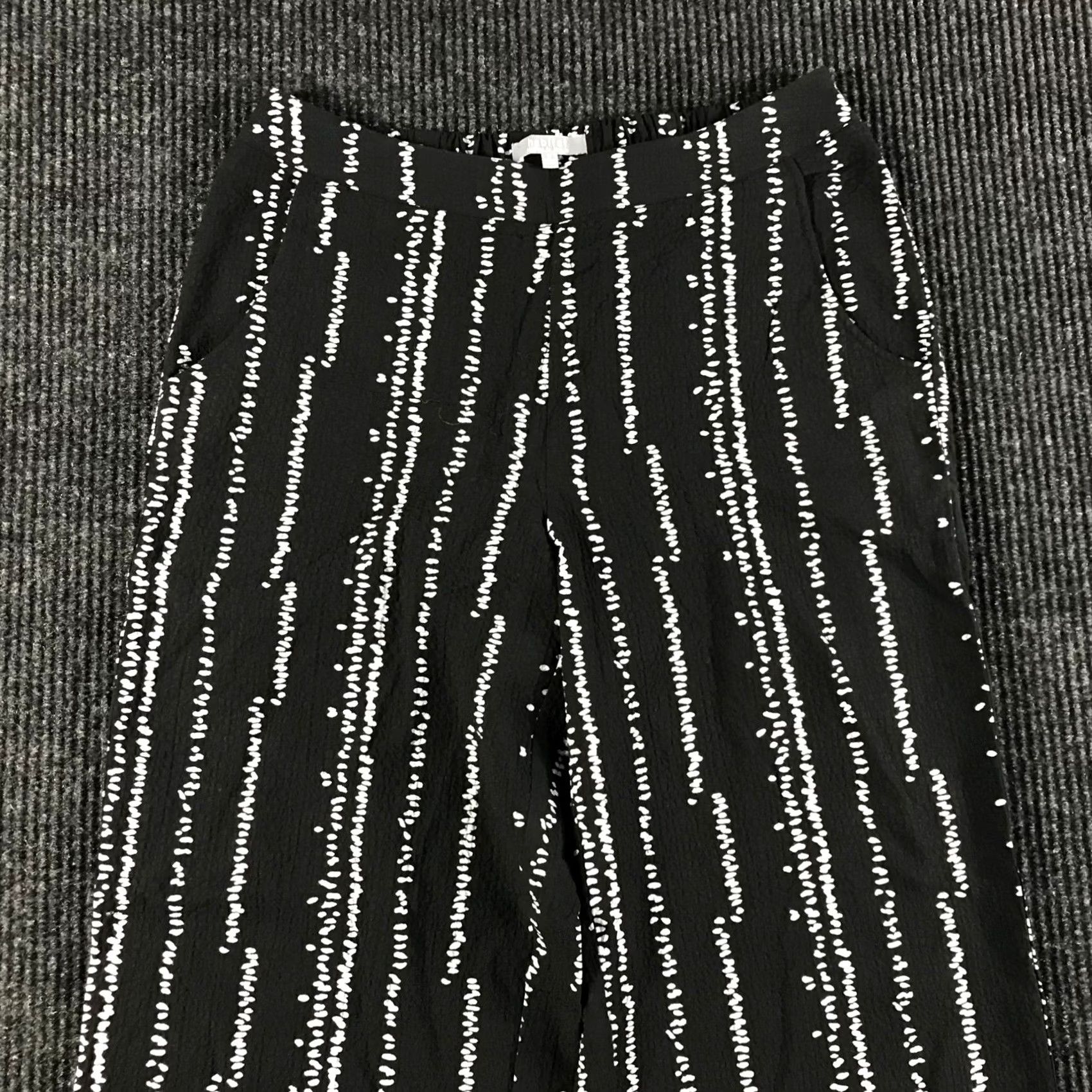 Habitat Habitat Black White Dotted Stripe Wide Leg Crop Pants Womens S Size 28" / US 6 / IT 42 - 2 Thumbnail