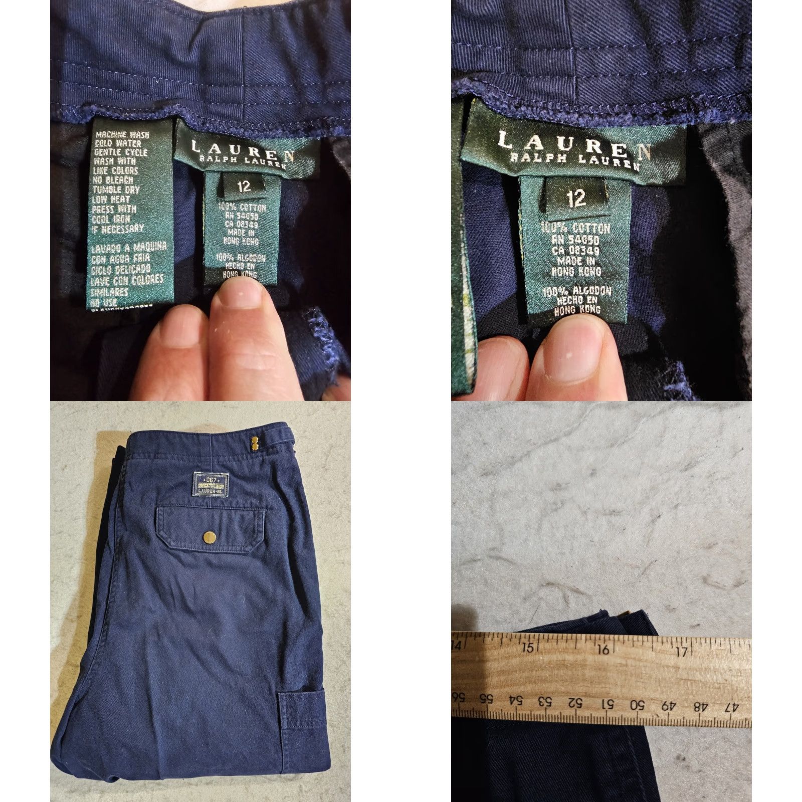 Ralph Lauren VINTAGE Polo Ralph Lauren Buckle Back Short Pants US Marine Division Womens 12 Blue 90s Capri Pants Size 34" / US 12 / IT 48 - 9 Thumbnail