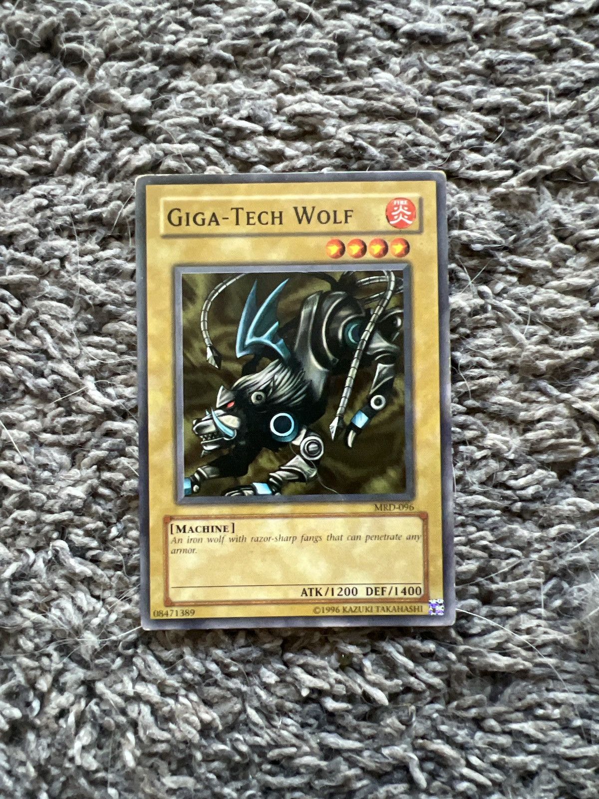 Vintage 1996 Konami Yu-Gi-Oh! Giga-Tech Wolf Card Size ONE SIZE - 1 Thumbnail