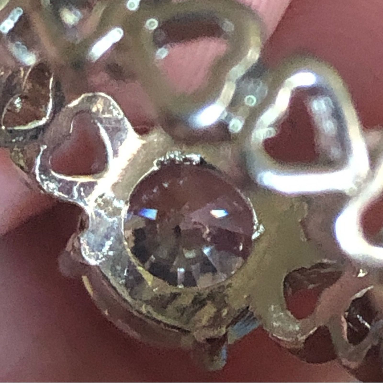 Jewelry Sterling open heart band prong set round cubic zirconia ring Size ONE SIZE - 10 Thumbnail