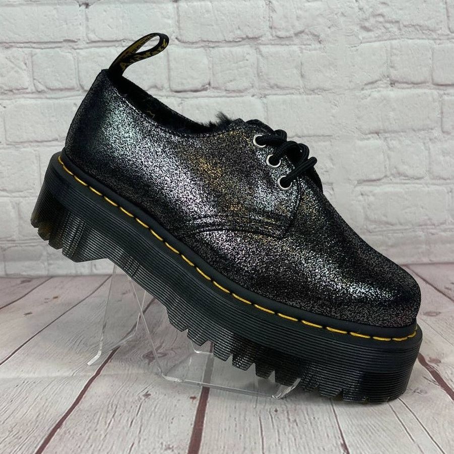 Dr. Martens Dr.Martens Women’s 1461 Quad Faux Fur Lined Platform Shoes Size US 7 / IT 37 - 2 Thumbnail