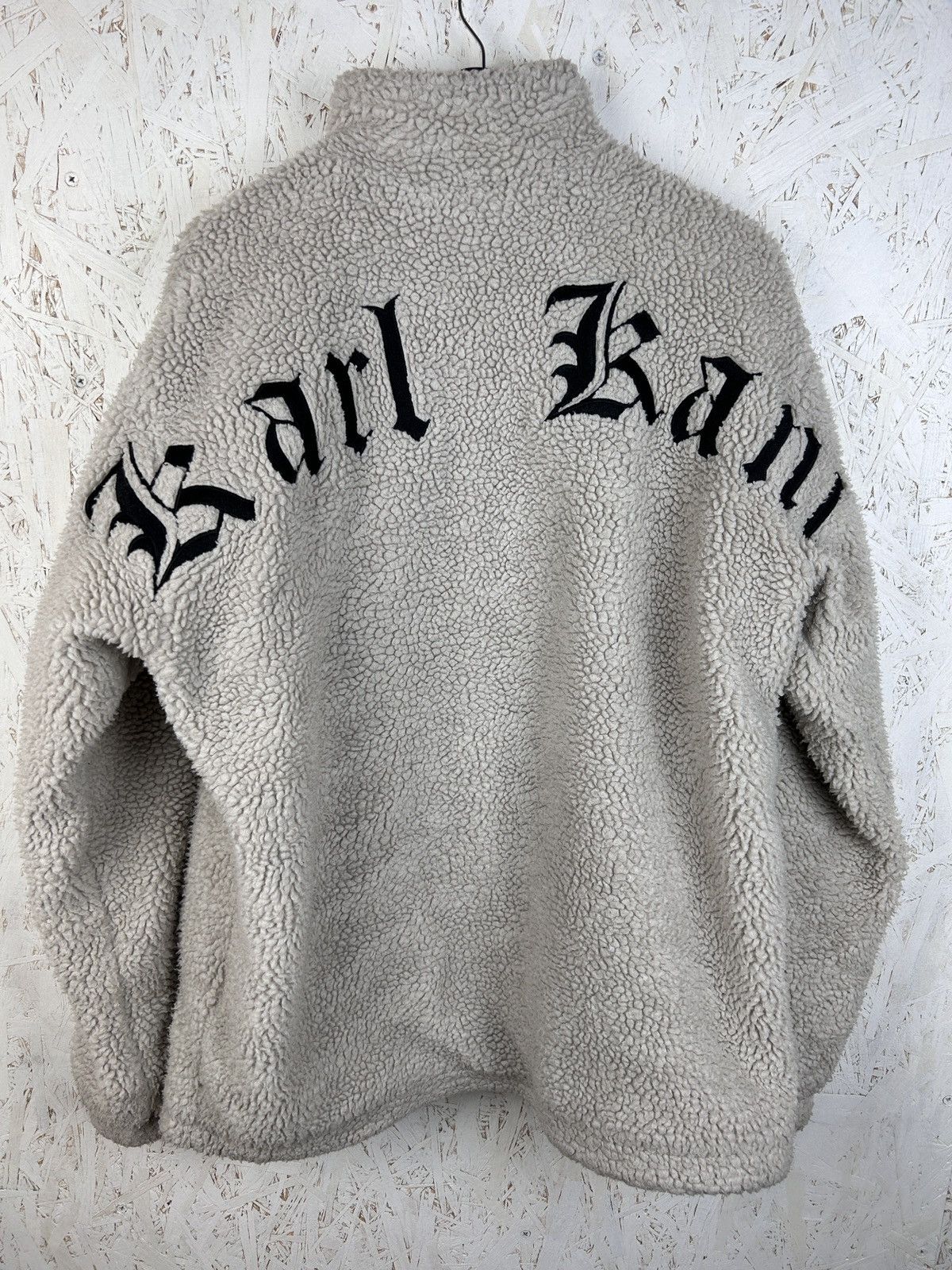 Karl Kani Karl Kani Big Logo Sherpa Fleece Jacket In Beige Size US M / EU 48-50 / 2 - 1 Thumbnail