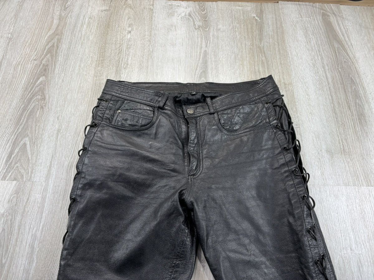 Leather × Vintage Mens biker motorcycle leather pants Highway Size 52 Size US 34 / EU 50 - 3 Thumbnail