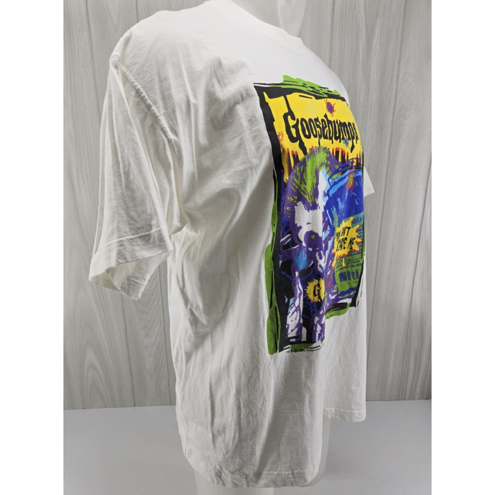 Vintage VINTAGE Goosebumps Shirt XL You Can’t Scare Me Parachute Press #1 1995 90s Halloween Horror Skull Tim Jacobus Mens Shirt Scary Vintage Size US XL / EU 56 / 4 - 7 Thumbnail