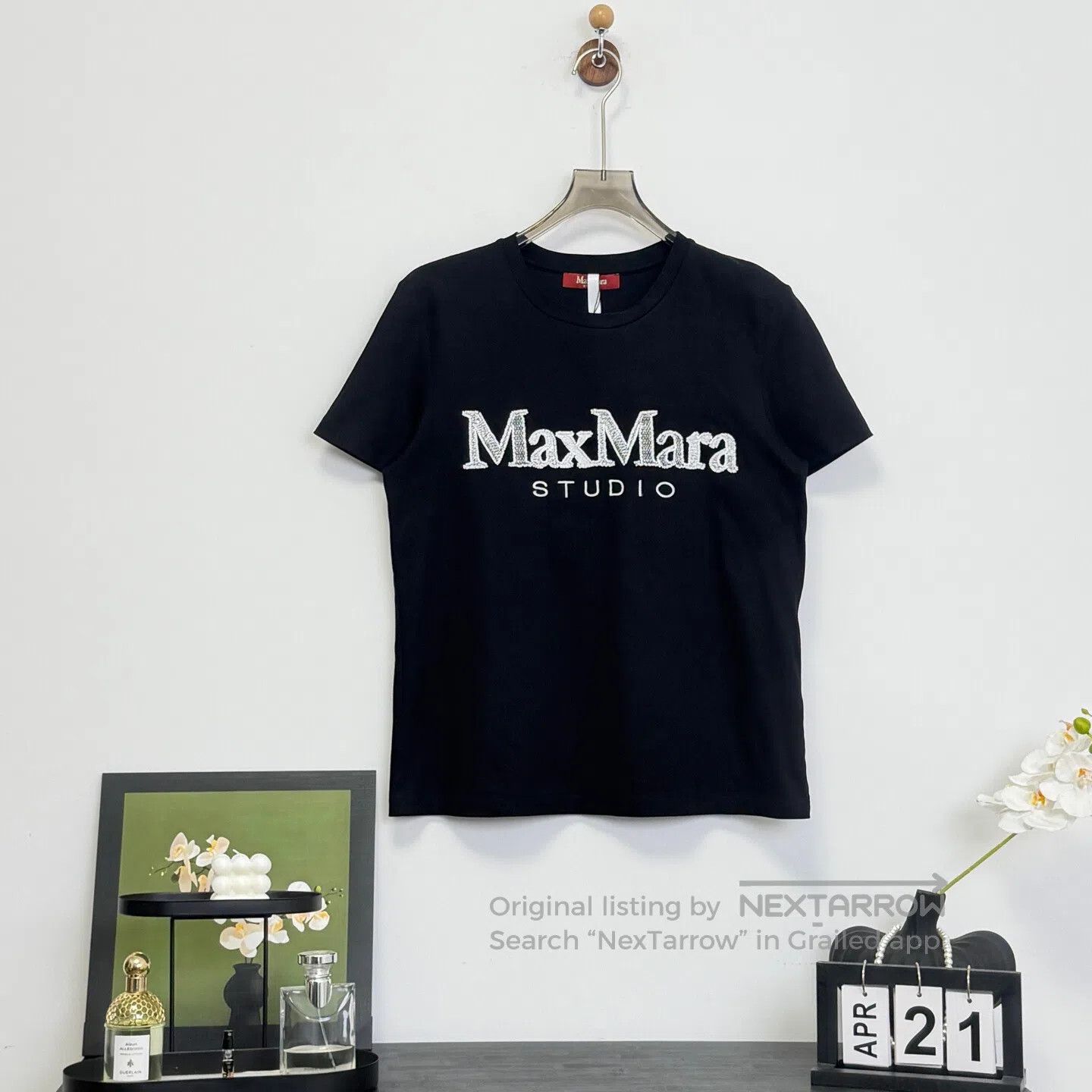 Max Mara Max Mara Embroidered Letter Logo Short Sleeve| Size L / US 10 / IT 46 - 1 Thumbnail