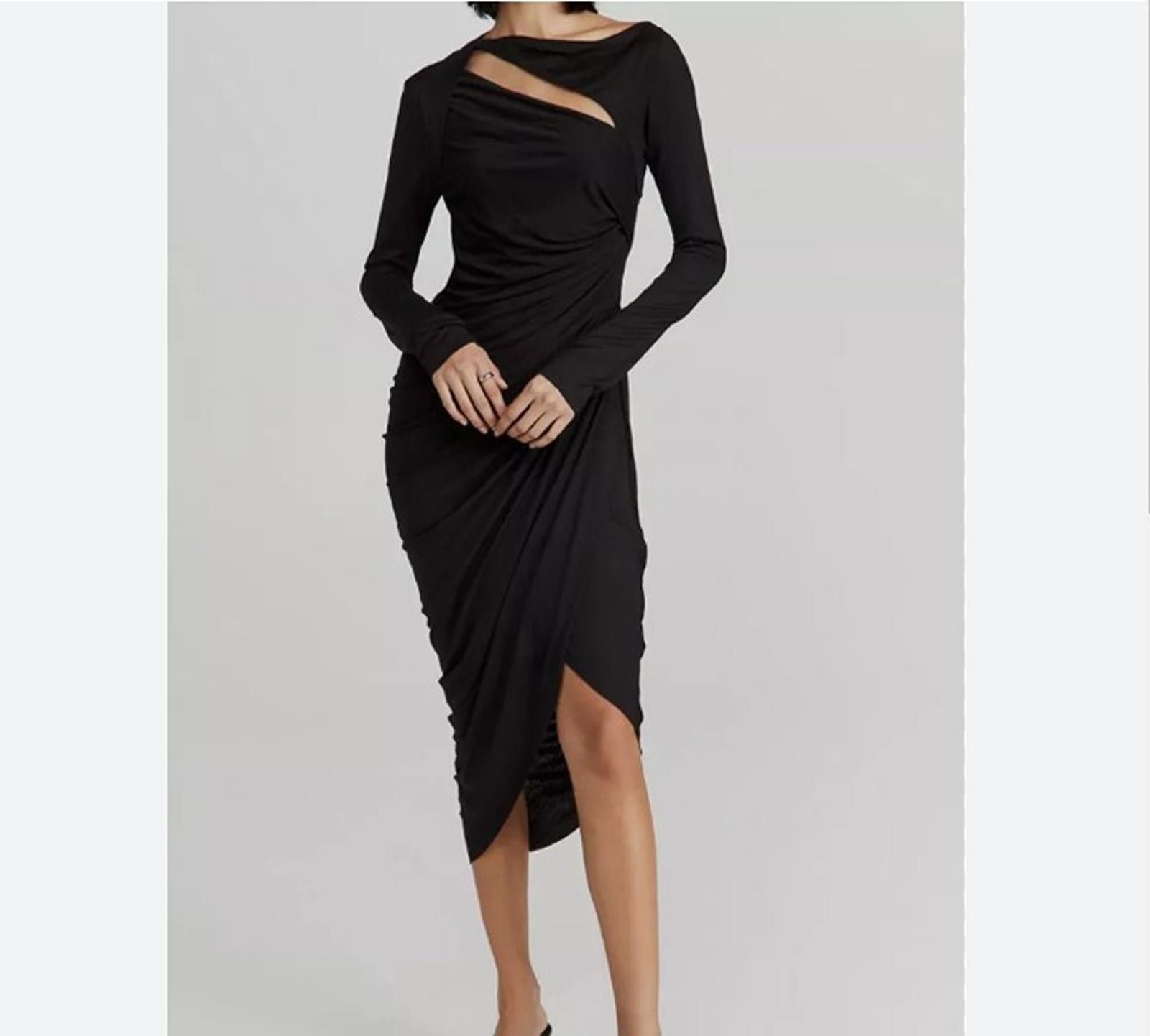 Helmut Lang Helmut Lang Asymetrical Scala Long Sleeve Cutout Dress Sz S Size S / US 4 / IT 40 - 1 Thumbnail