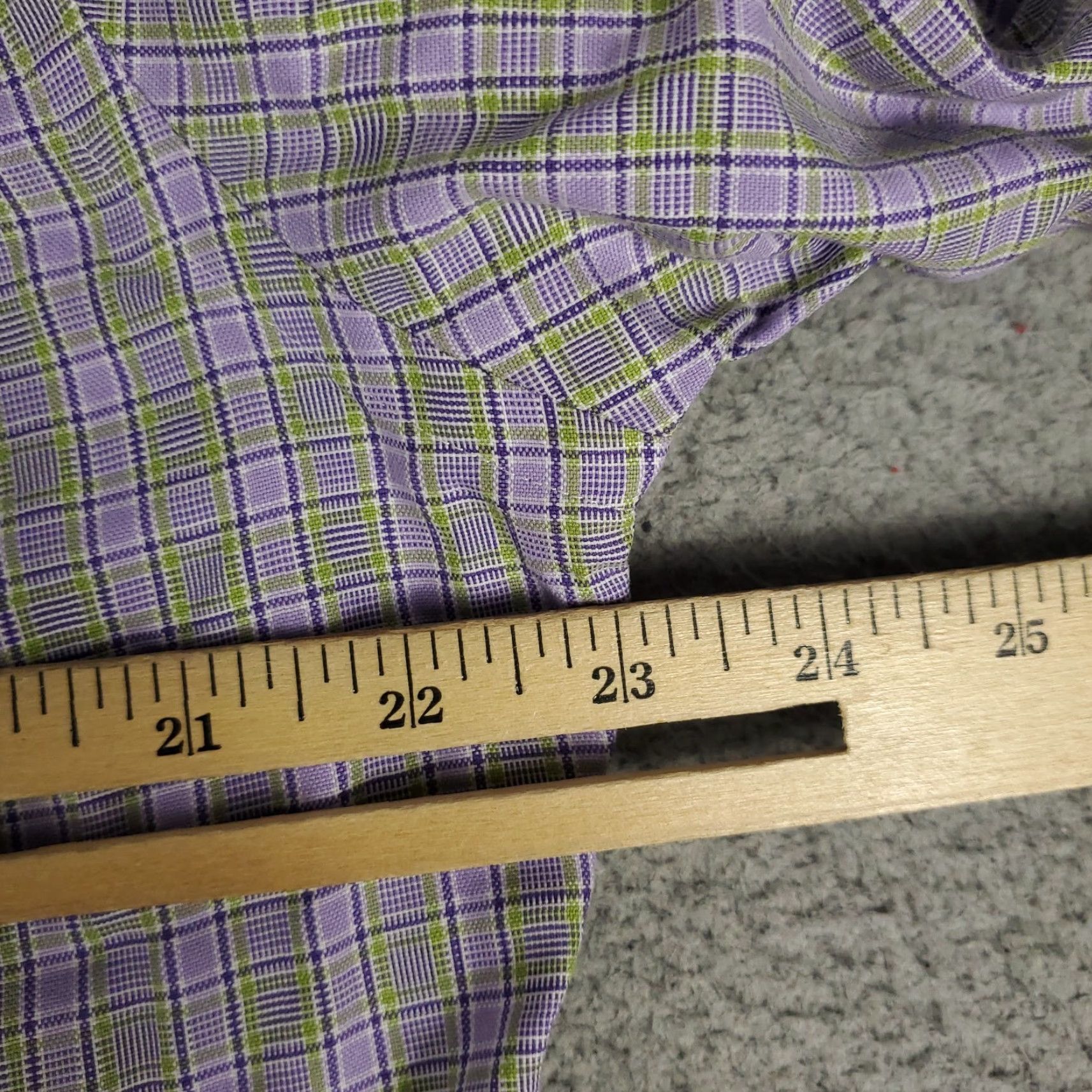 David Donahue DAVID DONAHUE Shirt Mens Size 16.5 Purple Plaid Dress Long Sleeve Button-Up Modern Casual Business Regular Fit Size 42R - 5 Thumbnail