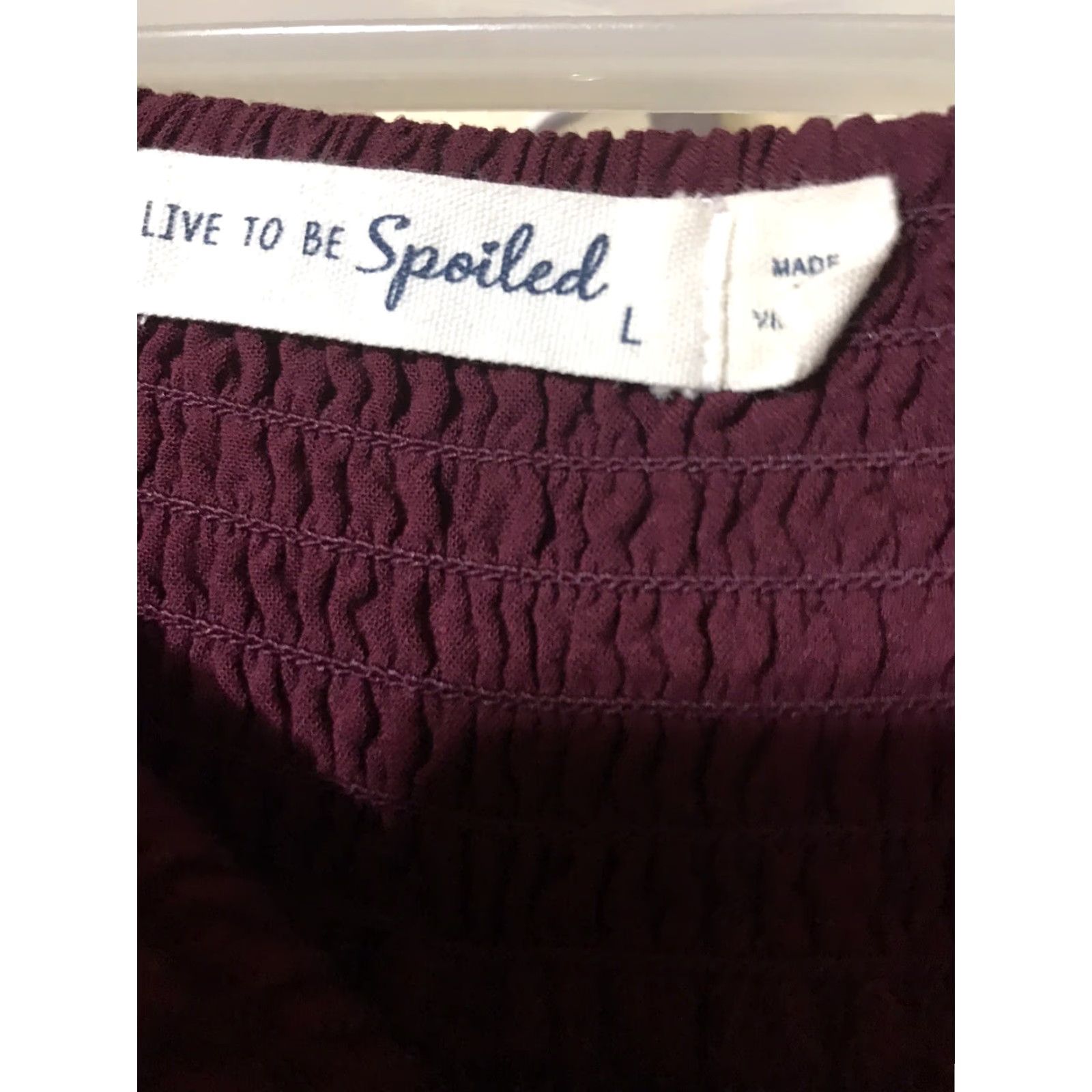 Vintage Live To Be Spoiled Burgundy Pull On Pants Womens Size L Tapered Knit Casual Comfort Size 36" / US 14 / IT 50 - 2 Thumbnail