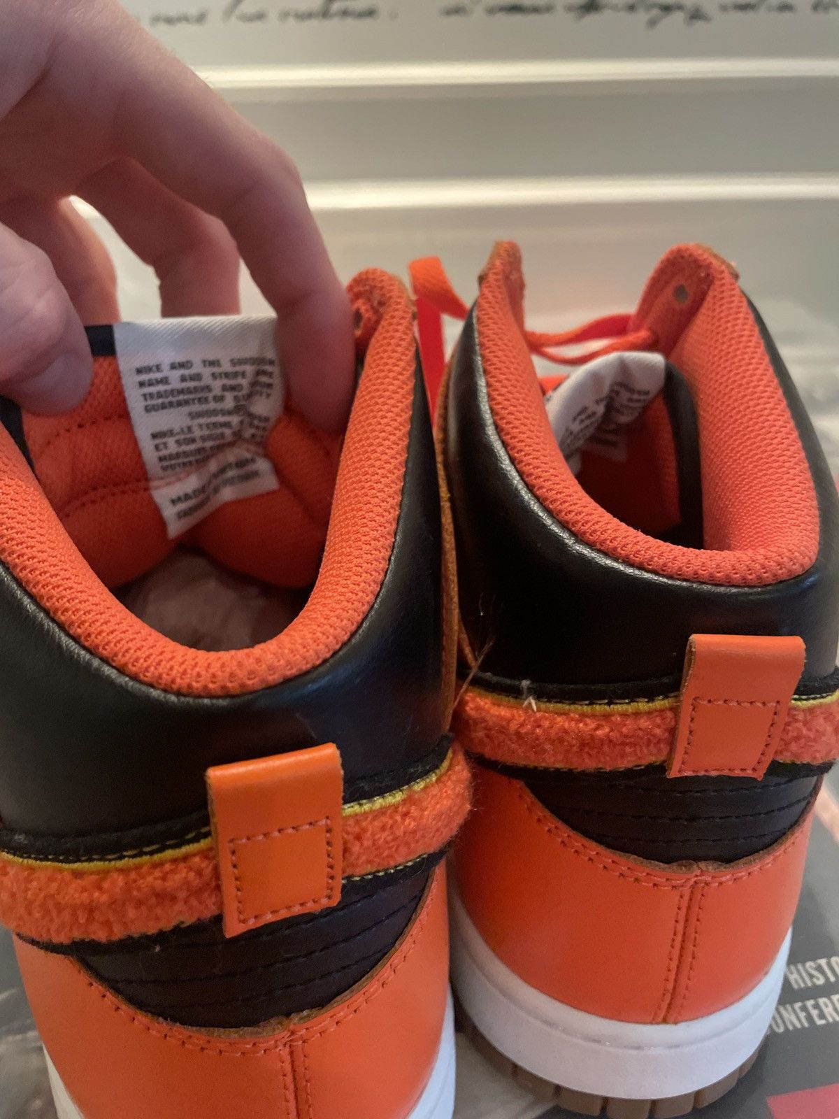 Nike Nike Dunk High Orange/Black Chenille Swoosh Size US 11.5 / EU 44-45 - 4 Thumbnail