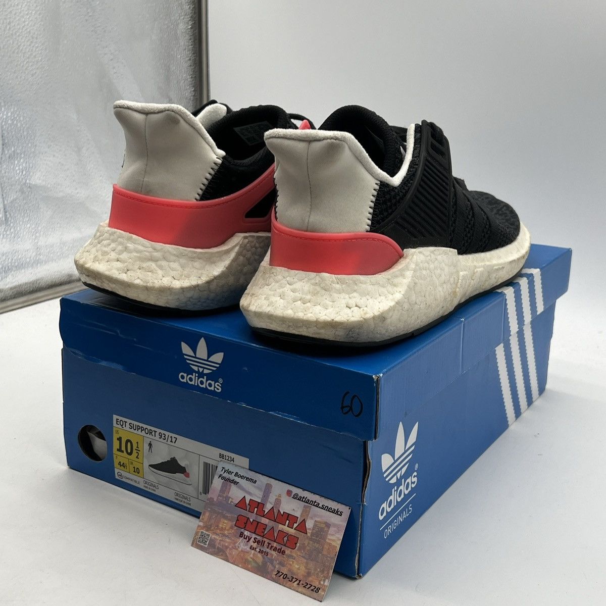 Adidas Eqt support 93/17 core black turbo red Size US 10.5 / EU 43-44 - 5 Thumbnail