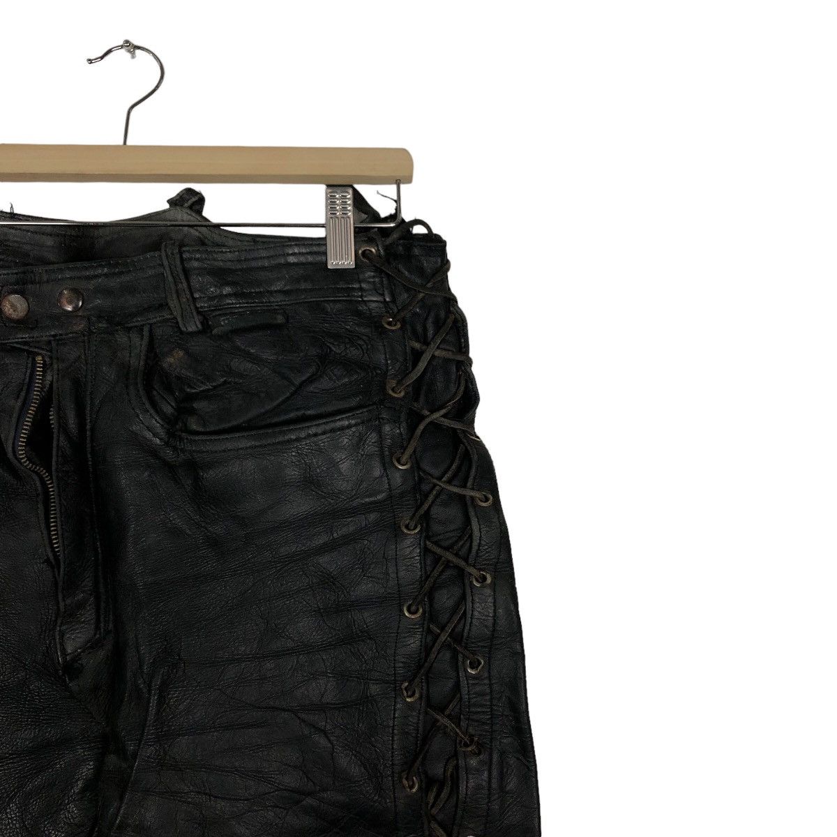 Genuine Leather 🔥90’s Genuine Leather Pants Racing Schott Perfecto Design Size US 30 / EU 46 - 5 Thumbnail