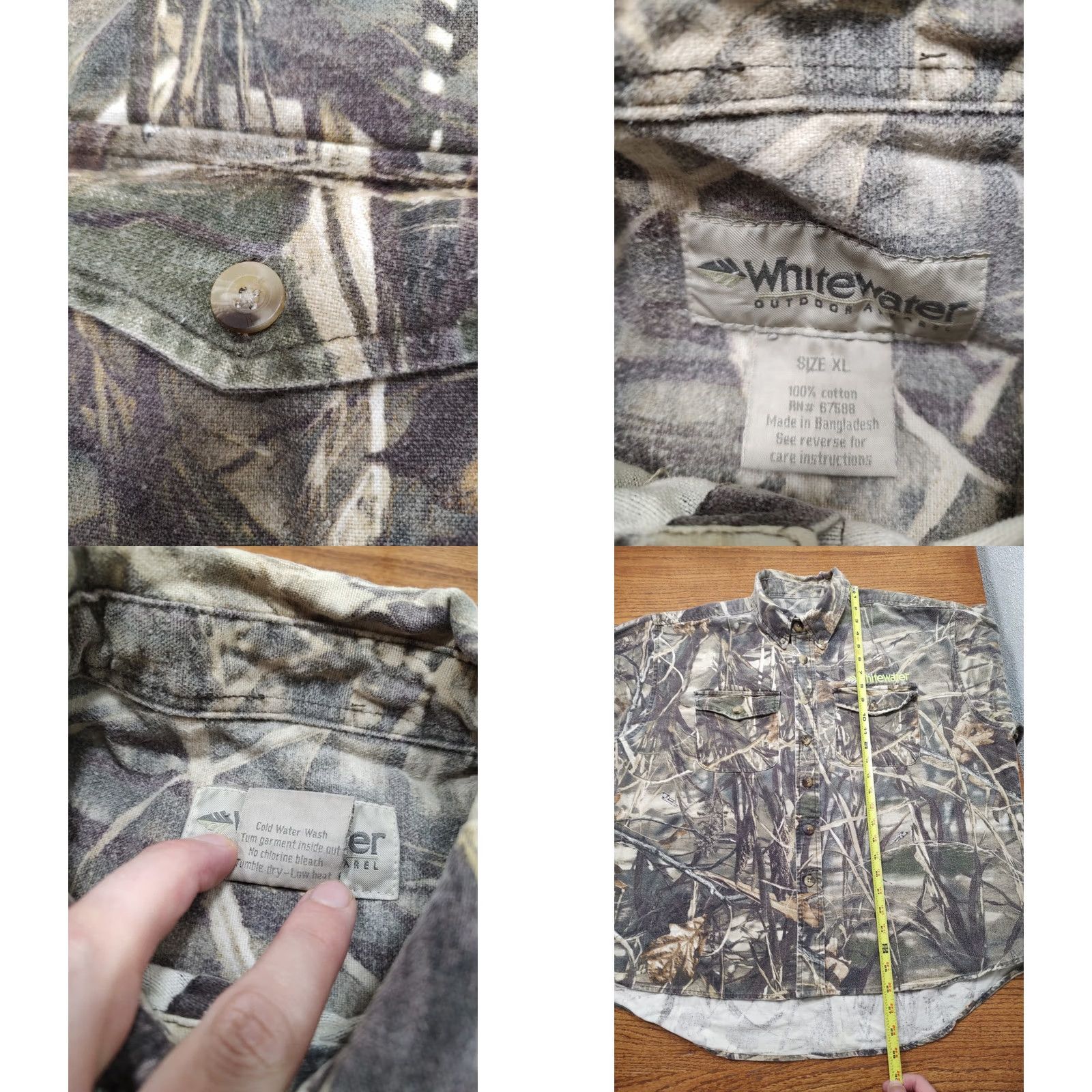 Vintage VINTAGE Whitewater Outdoors Hunting Shirt Mens XL Camo Button-Up Long Sleeve 52” Size US XL / EU 56 / 4 - 9 Thumbnail