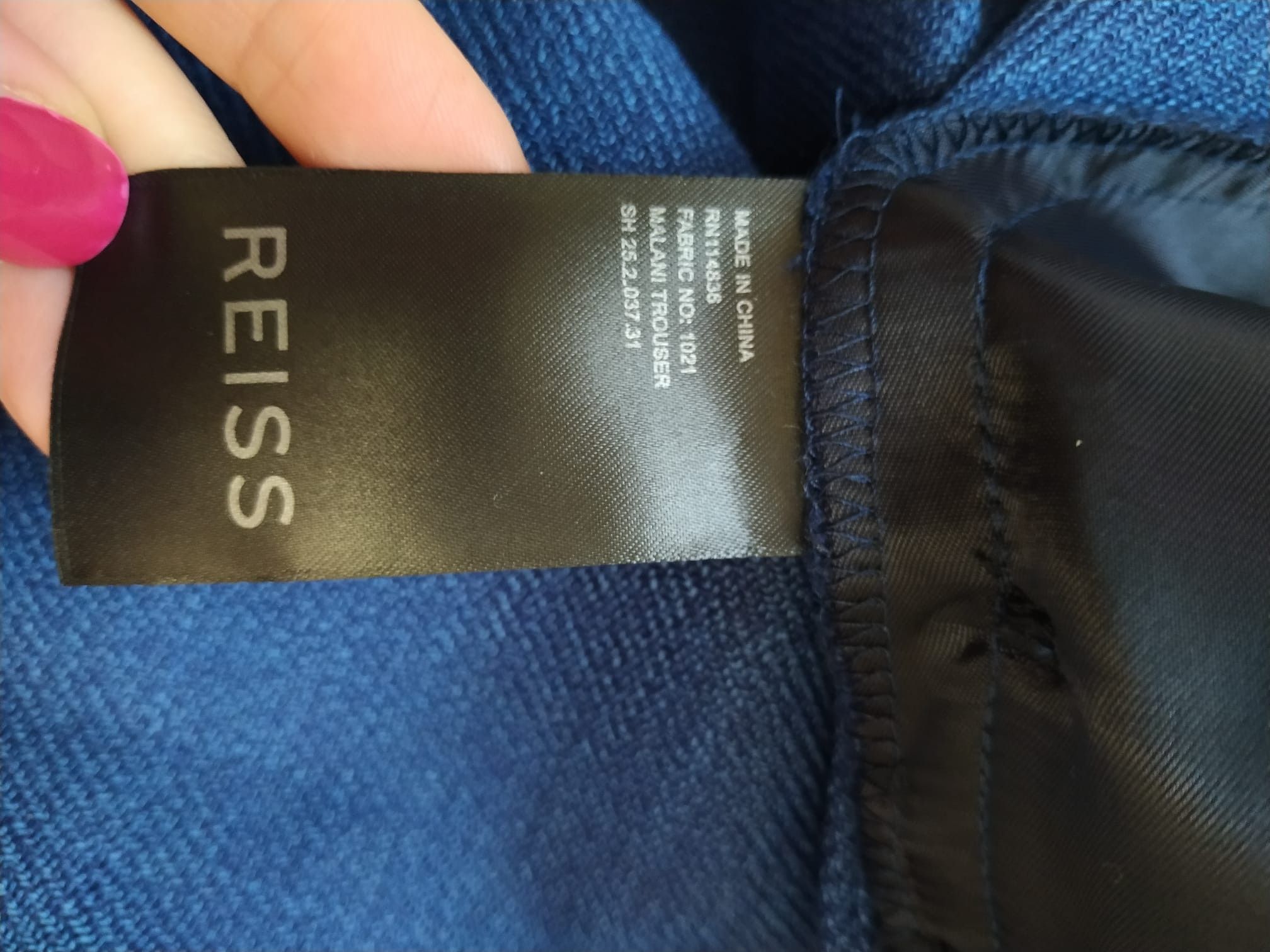 Reiss REISS Malani Blue Slim-Leg Trousers Wool Size 32" / US 10 / IT 46 - 6 Thumbnail