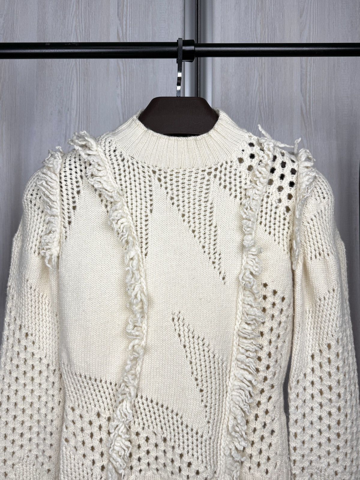 Mugler Mugler wool beige distressed deconstructed sweater size S Size S / US 4 / IT 40 - 3 Thumbnail