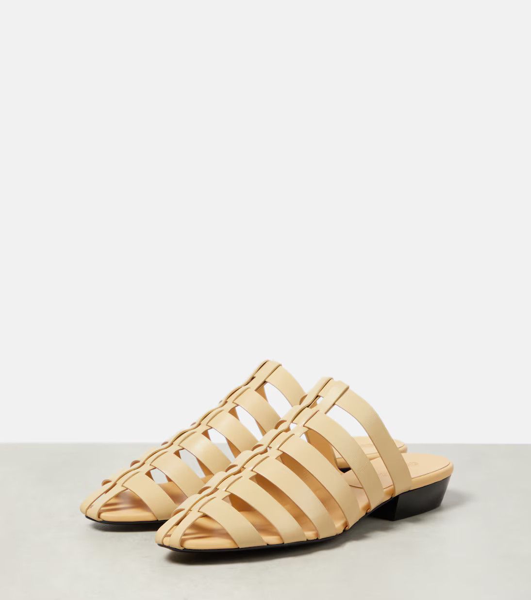 Loro Piana o1srvl11e0225 Kaede Leather Mules in Cream Size US 11 / IT 41 - 5 Thumbnail