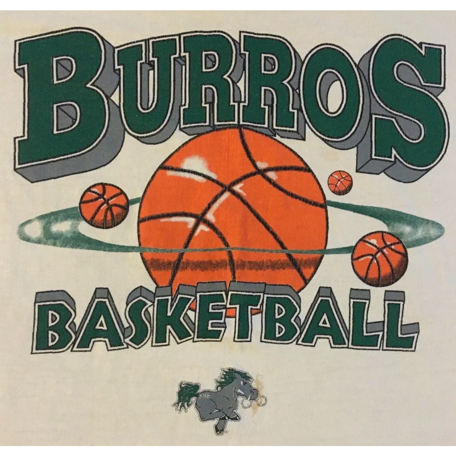 Thrasher VINTAGE Burros Basketball Faded Distressed Shirt L Beige 90s Grunge Thrashed Mens T-Shirt Kansas City? Size US L / EU 52-54 / 3 - 3 Thumbnail