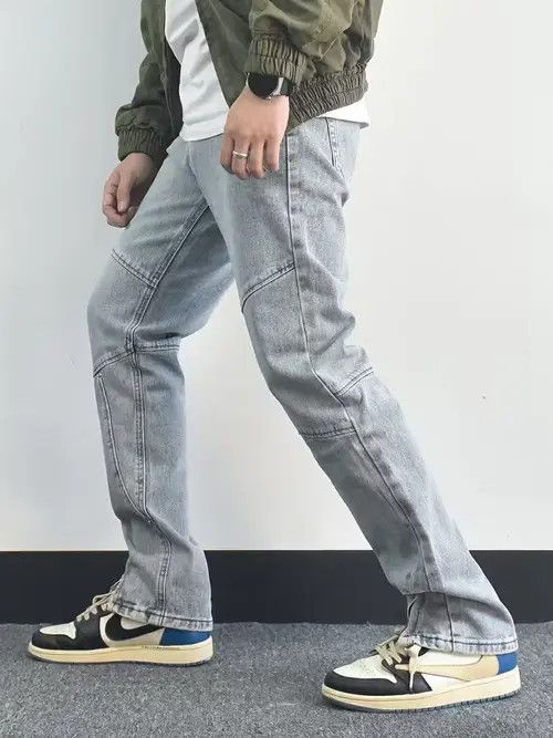 image of Vintage Hiphop Zipper Faded Flared Jeans in Blue Fade, Men's (Size 32)