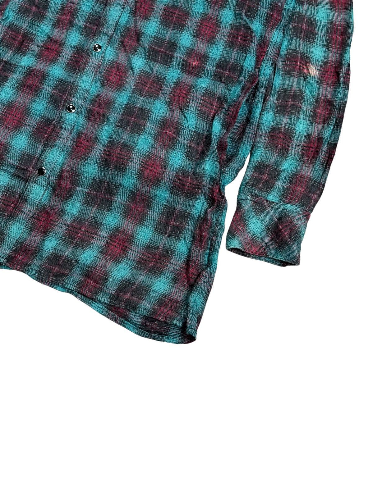 Le Grande Bleu (L.G.B.) 2000s No ID - Vkei Style Hooded Flannel Button Shirt Size US M / EU 48-50 / 2 - 7 Thumbnail