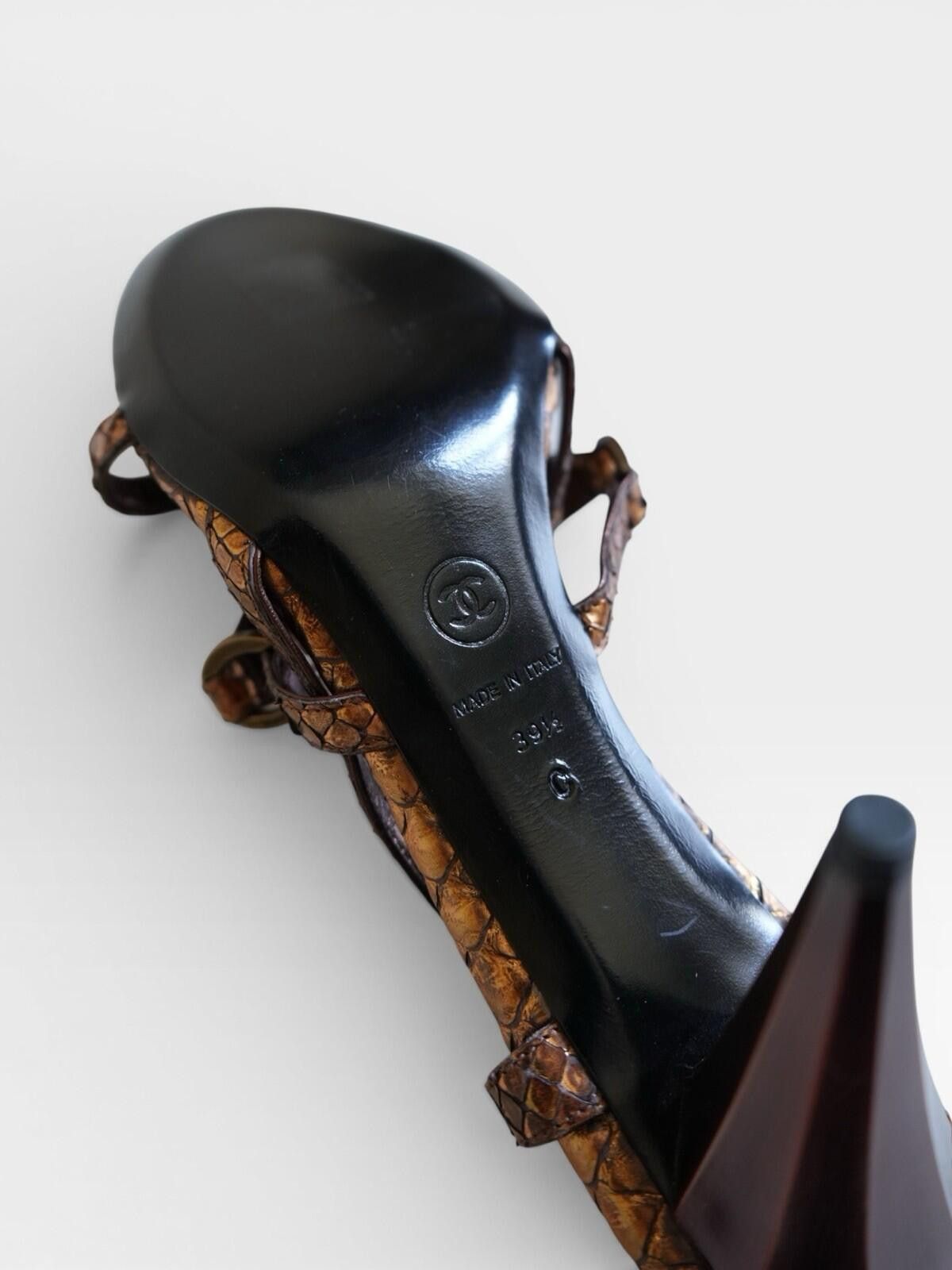 Chanel 2000s Chanel Copper Embossed Python Slingback Heels VINTAGE Size US 9 / IT 39 - 8 Thumbnail