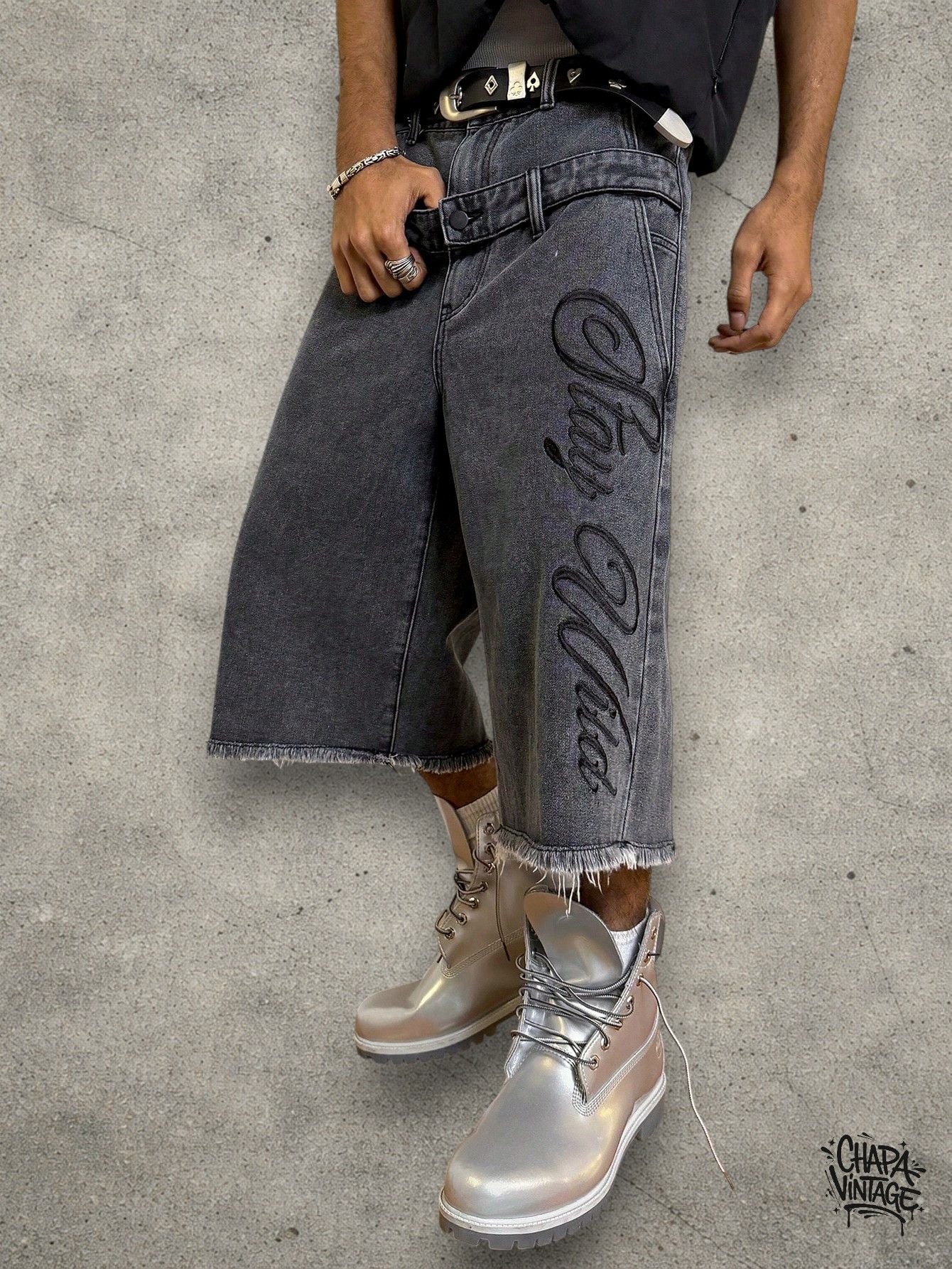 Vintage Distressed washed gray shorts Size US 34 / EU 50 - 1 Thumbnail