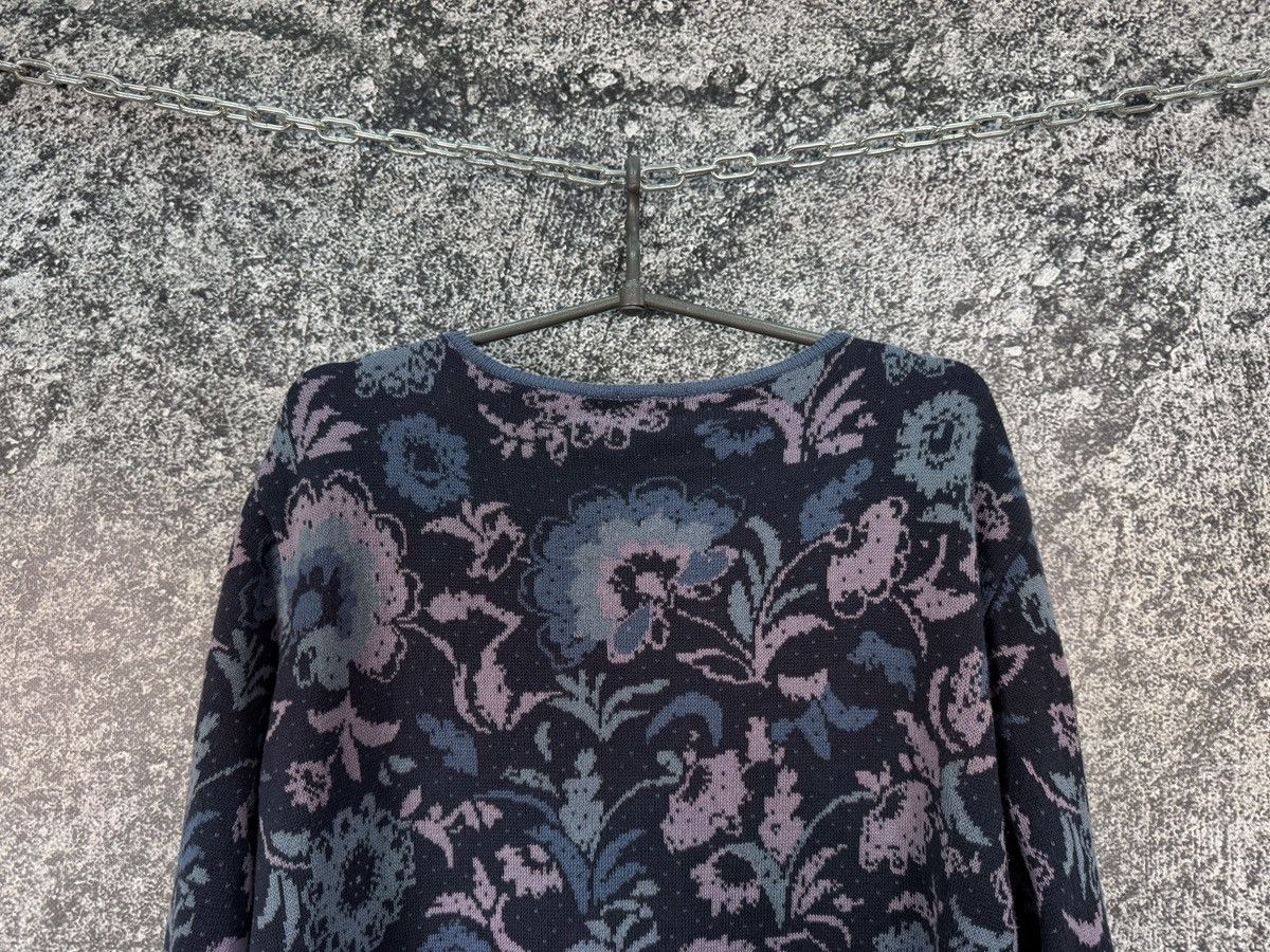 Other Deerberg Floral Cardigan Button Up Knit Sweater Blue Purple Size XL / US 12-14 / IT 48-50 - 11 Thumbnail