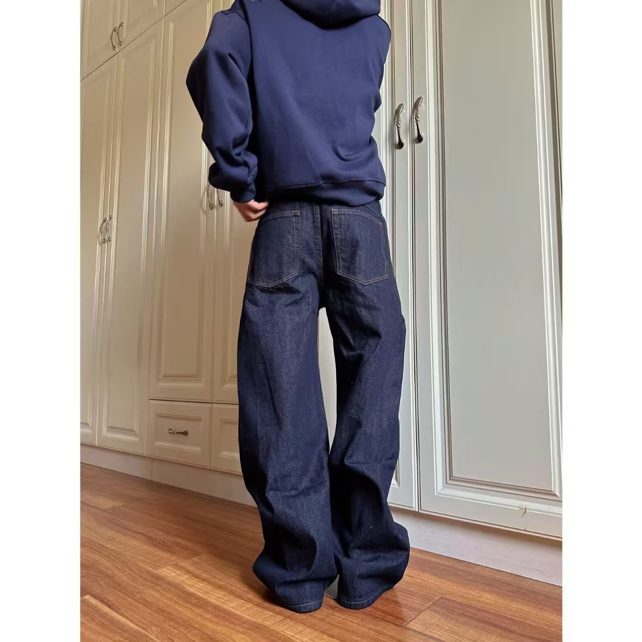 Japanese Brand Dark blue washed vintage multi-pocket cargo jeans Size US 32 / EU 48 - 2 Thumbnail