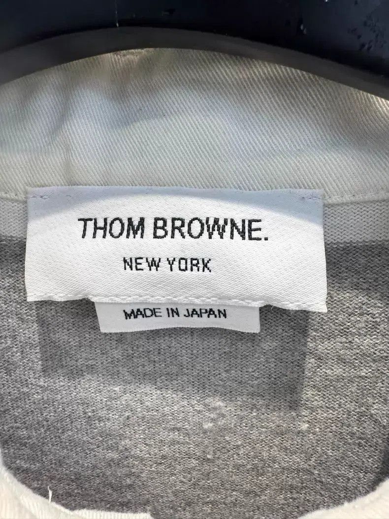 Thom Browne Thom Browne Long-sleeve Polo Shirt in Grey Size US XS / EU 42 / 0 - 6 Thumbnail