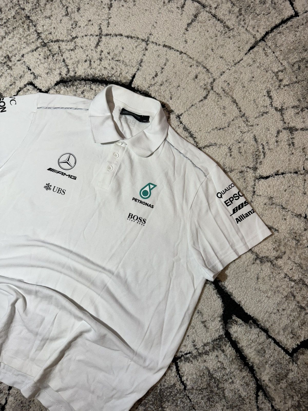 Formula 1 × Hugo Boss × Mercedes-Benz Petronas AMG Mercedes Benz Racing Team Hugo Boss Polo Shirt Size US XXL / EU 58 / 5 - 2 Thumbnail