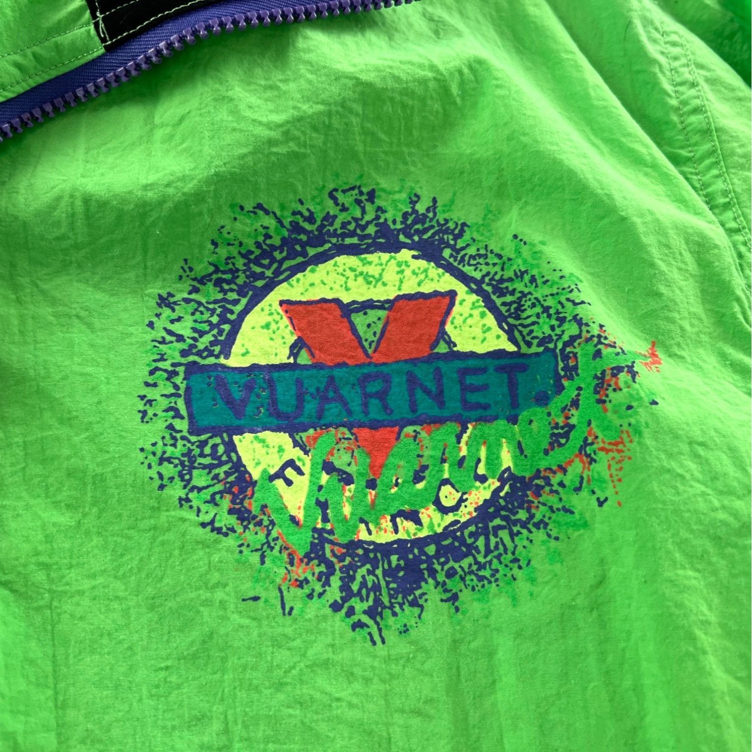 Vuarnet Vintage 80s Vuarnet Bright Green Pullover Windbreaker Jacket Size US M / EU 48-50 / 2 - 5 Thumbnail