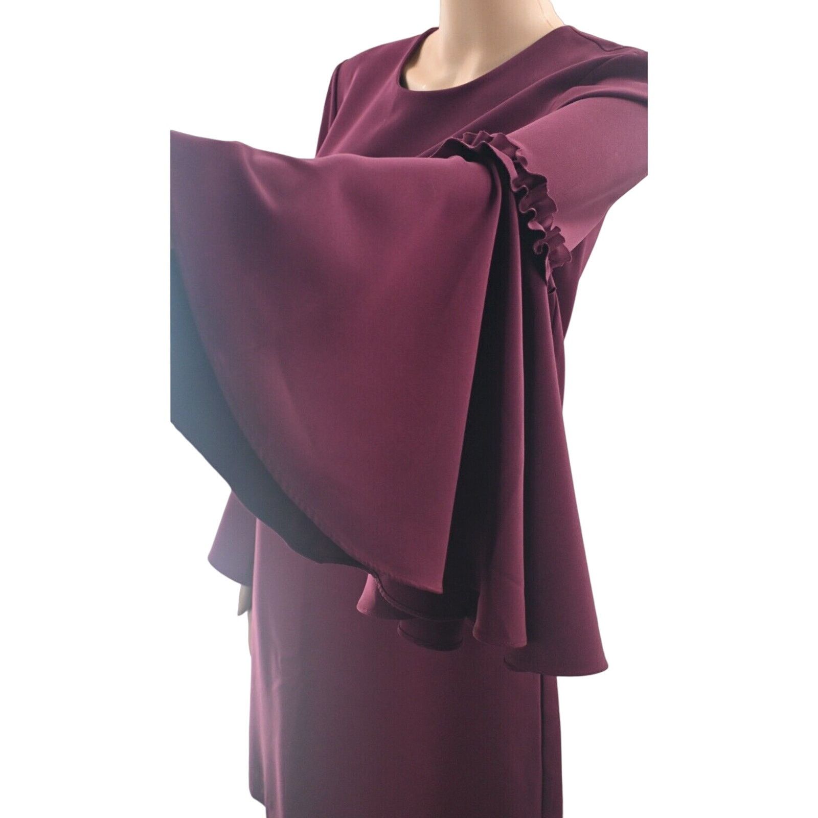 MILLY MILLY Cady Plum Magenta Wide Bell Ruffle Sleeve Mini Dress 4 Size S / US 4 / IT 40 - 6 Thumbnail