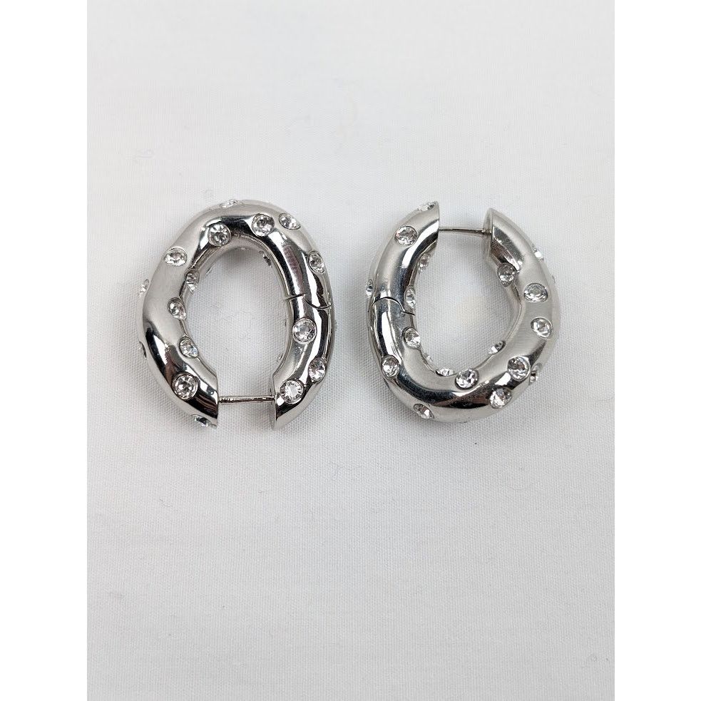 Balenciaga o1rshd1 Size: OS / Crystals Earrings in Silver Size ONE SIZE - 5 Thumbnail