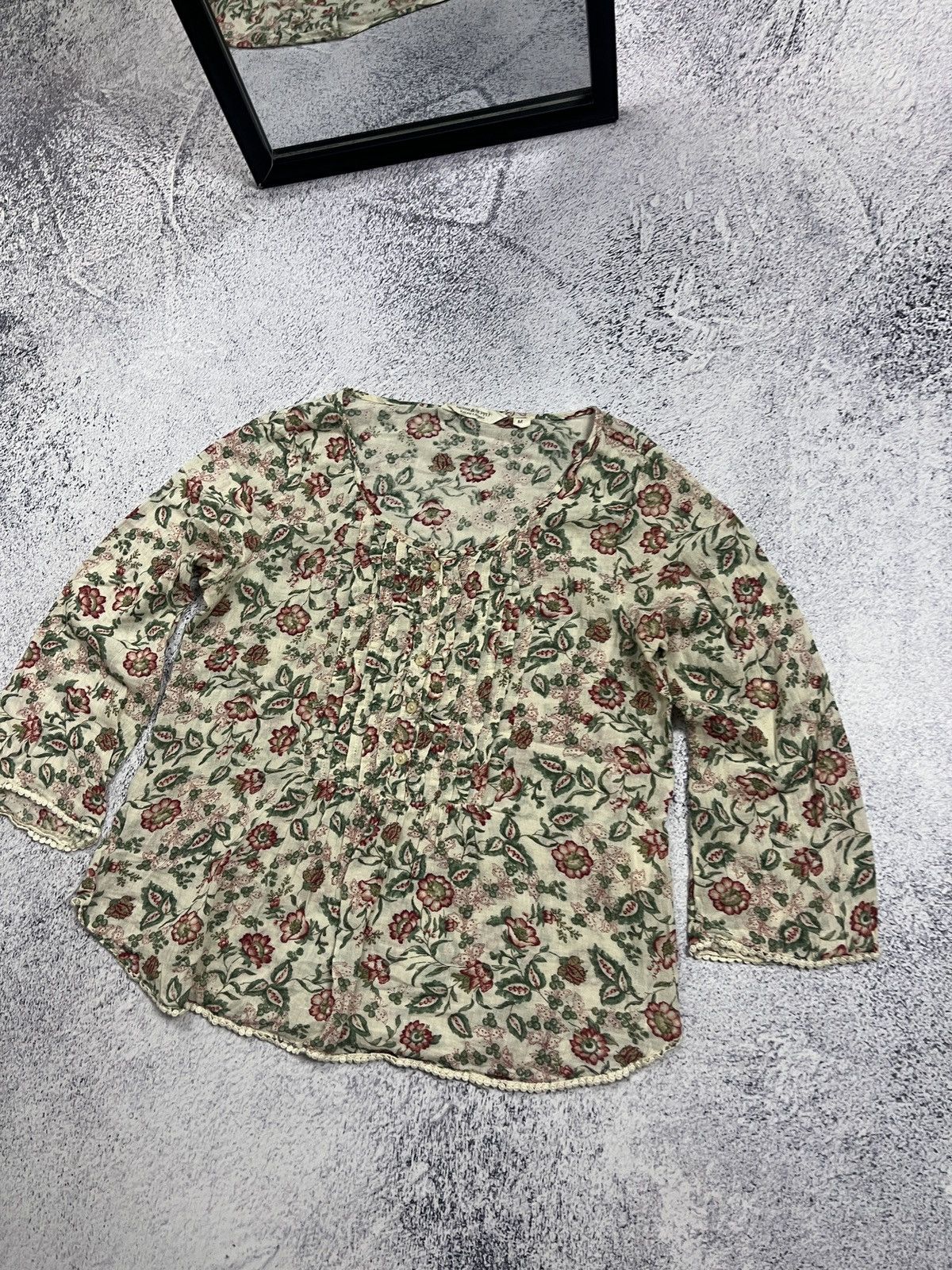 Denim & Supply Ralph Lauren × Polo Ralph Lauren × Ralph Lauren Denim & Supply Ralph Lauren Boho Floral Womens Blouse Top Size M / US 6-8 / IT 42-44 - 5 Thumbnail