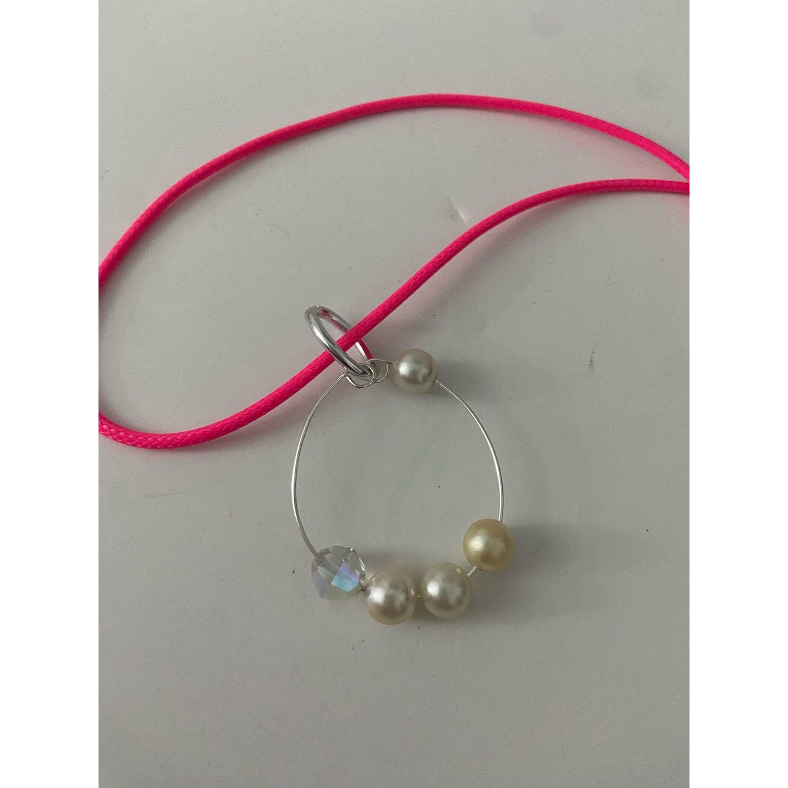 Handmade round pendant necklace faux pearl Size ONE SIZE - 5 Thumbnail
