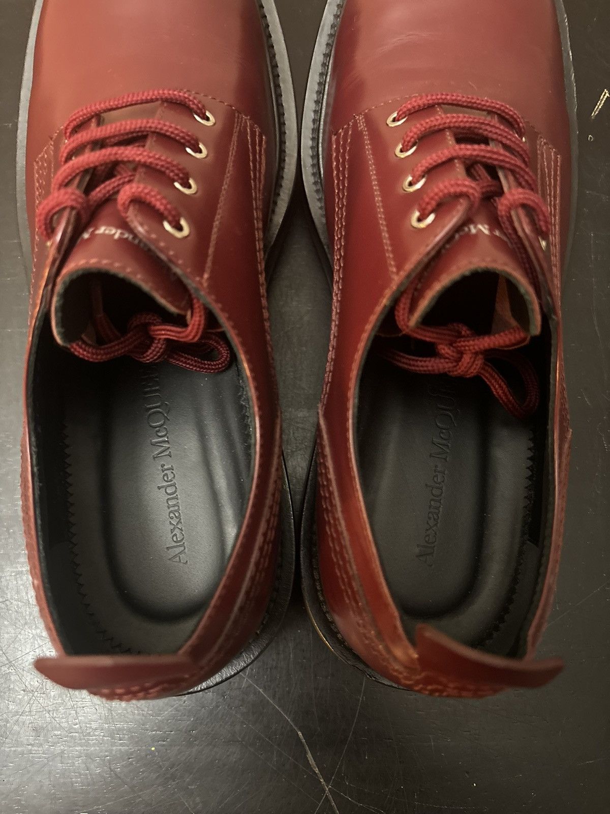 Alexander McQueen Alexander McQueen Patent Leather Platform Derby Brown Black Size US 10 / EU 43 - 8 Thumbnail